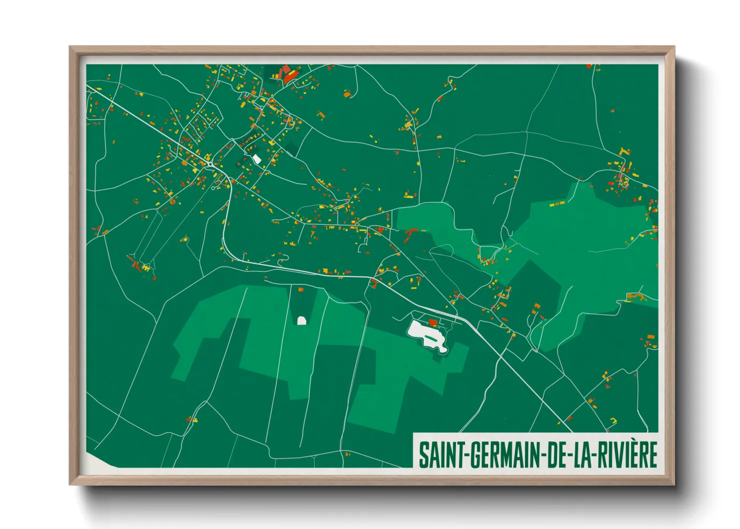 Une affiche de carte sur Saint-Germain-de-la-Rivière