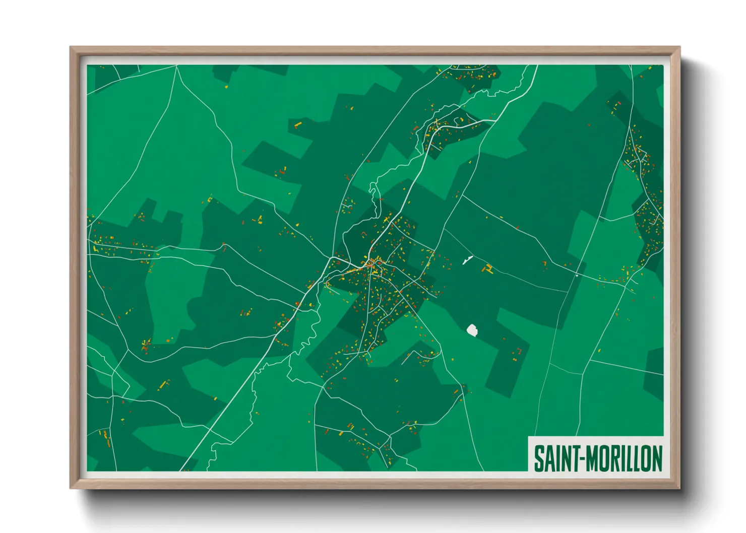 Une affiche de carte sur Saint-Morillon