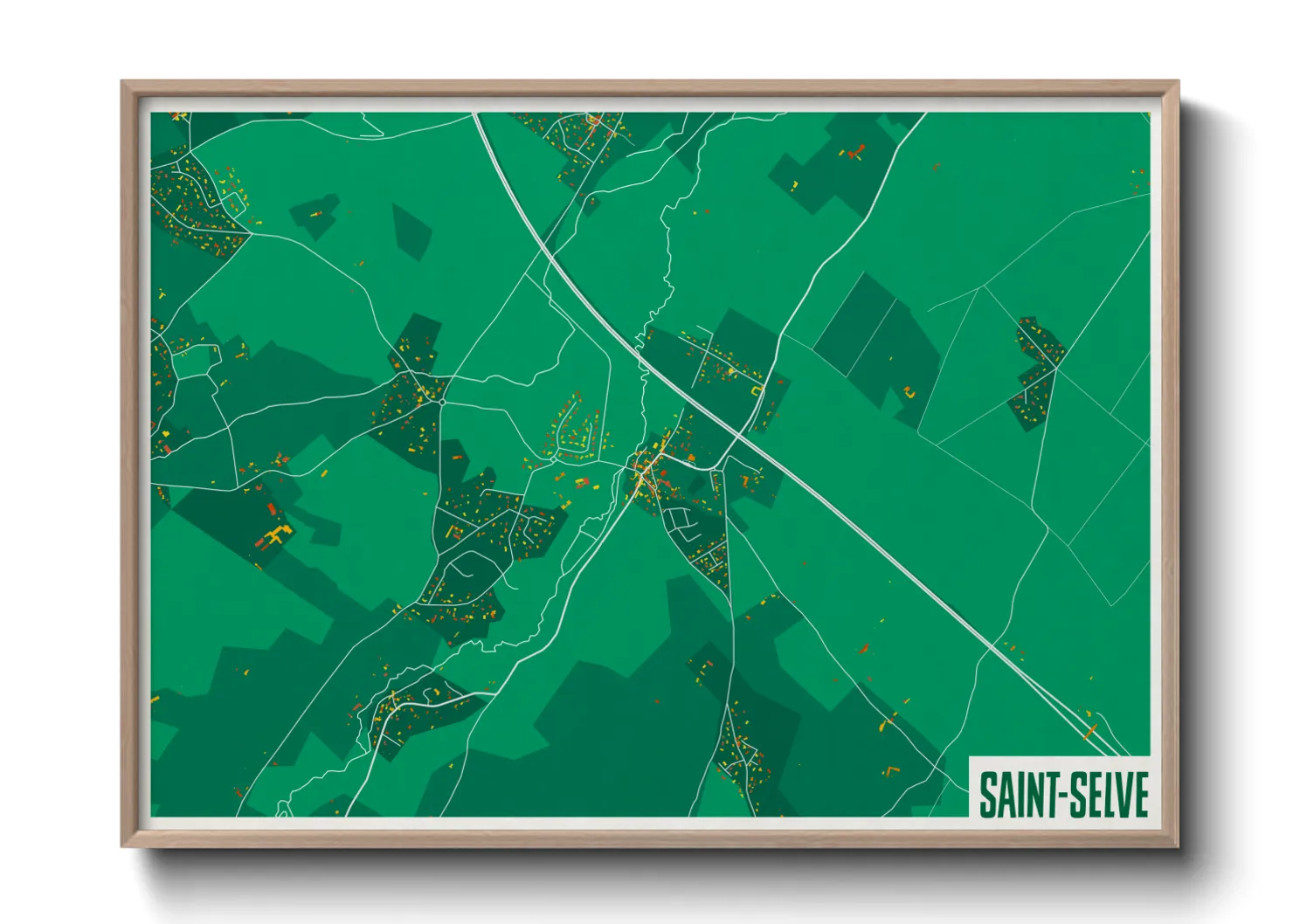 Une affiche de carte sur Saint-Selve
