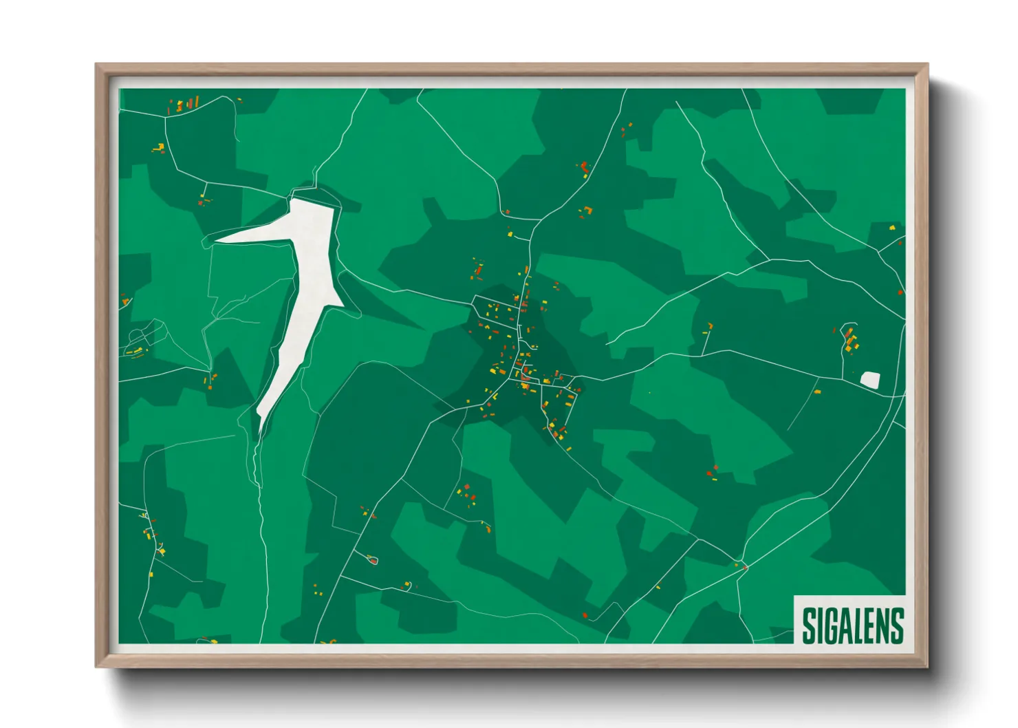 Une affiche de carte sur Sigalens