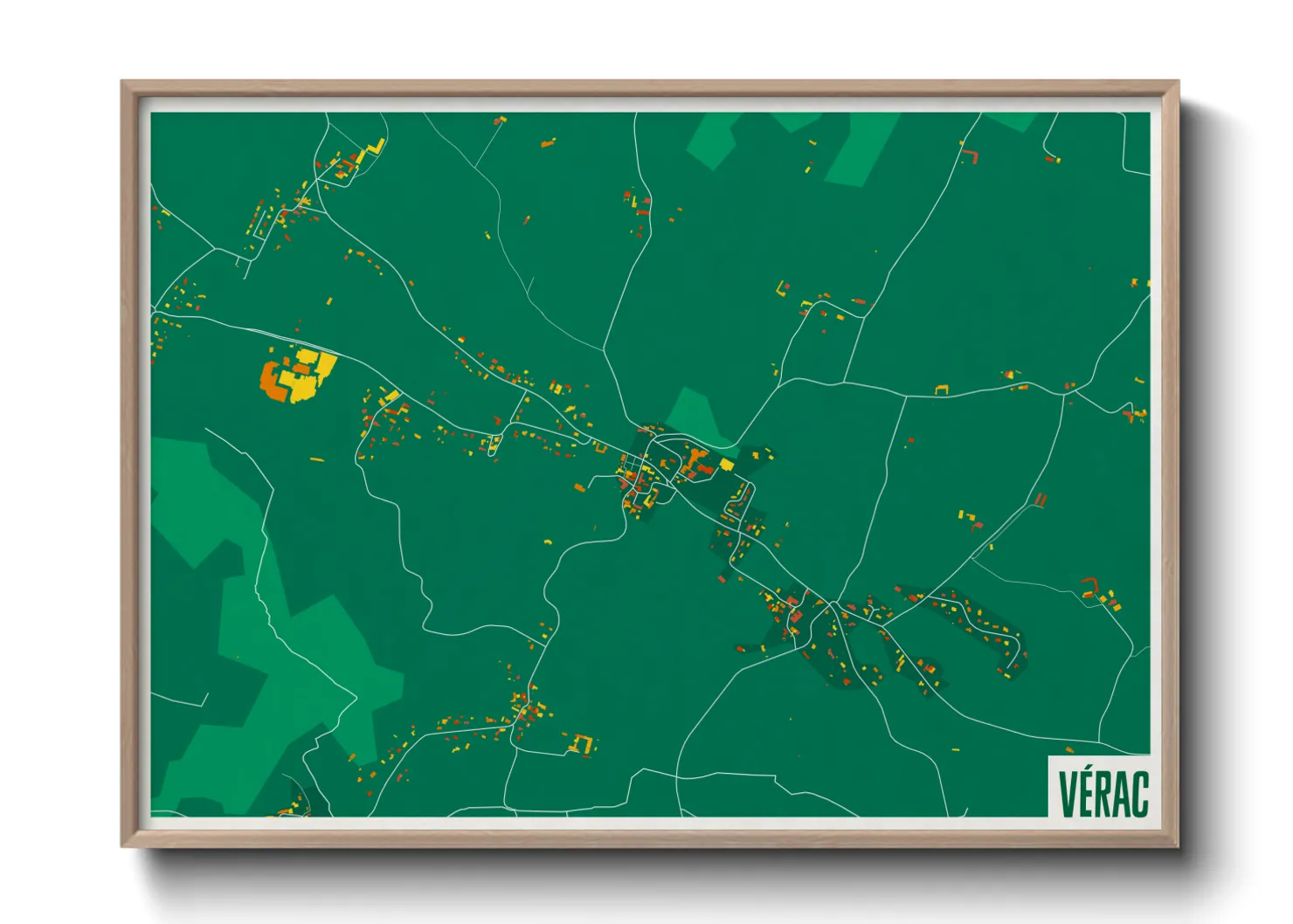 Une affiche de carte sur Vérac
