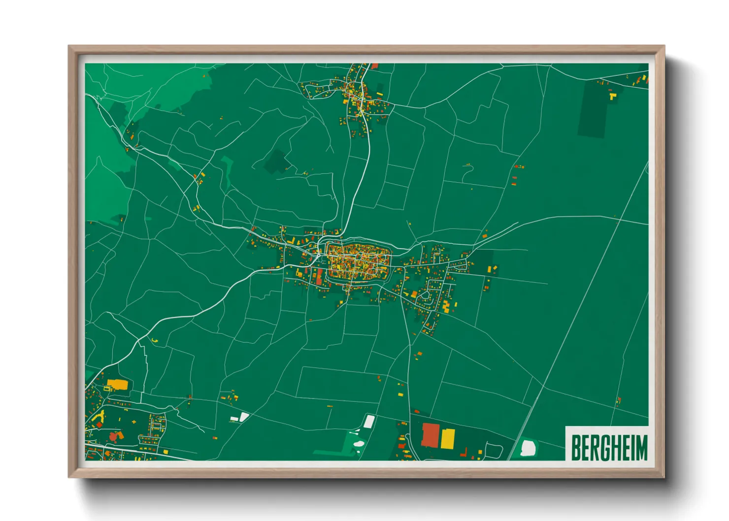Une affiche de carte sur Bergheim