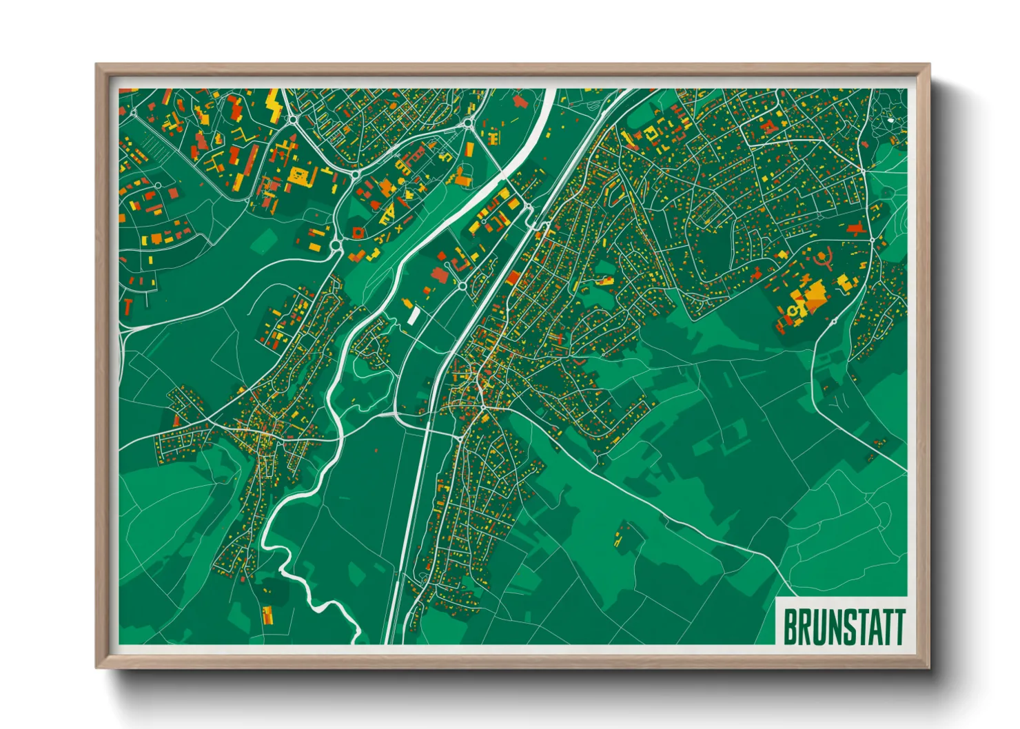 Une affiche de carte sur Brunstatt