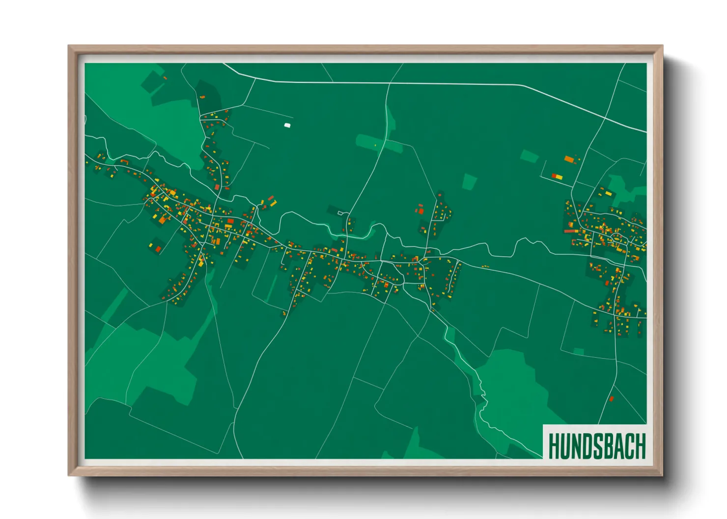 Une affiche de carte sur Hundsbach