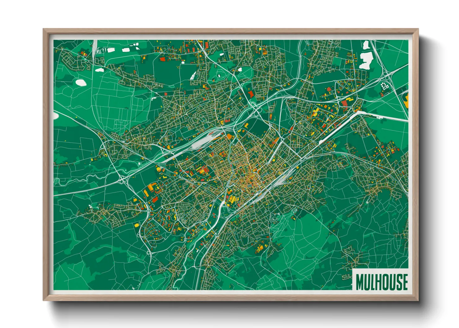 Une affiche de carte sur Mulhouse