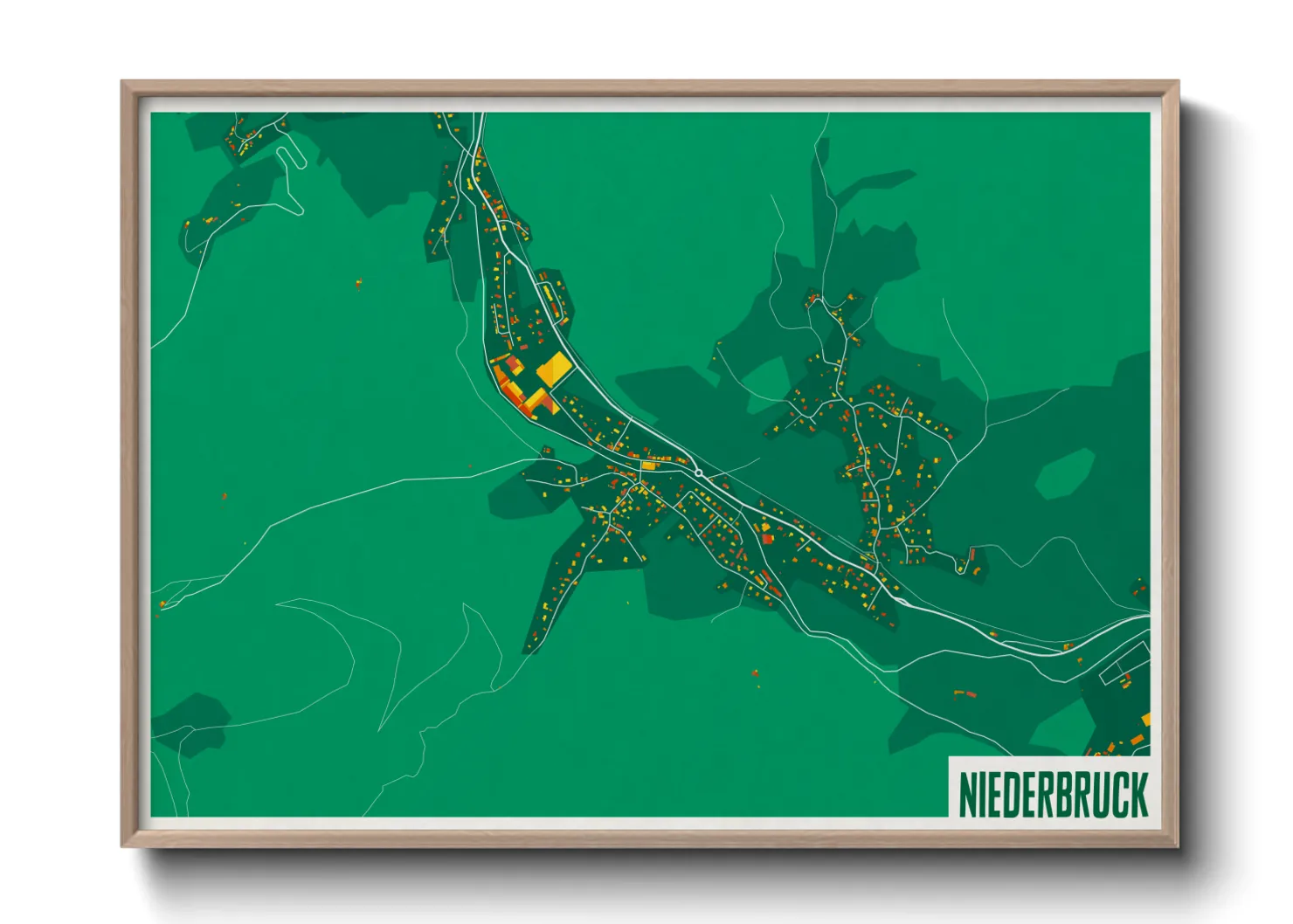 Une affiche de carte sur Niederbruck