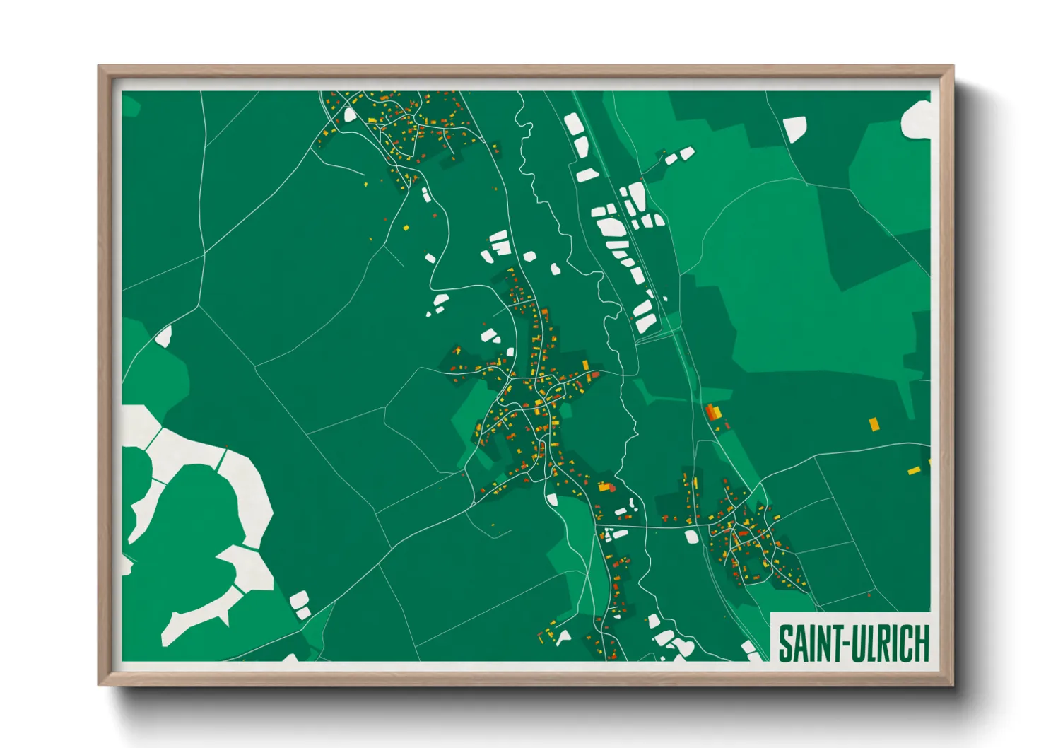 Une affiche de carte sur Saint-Ulrich