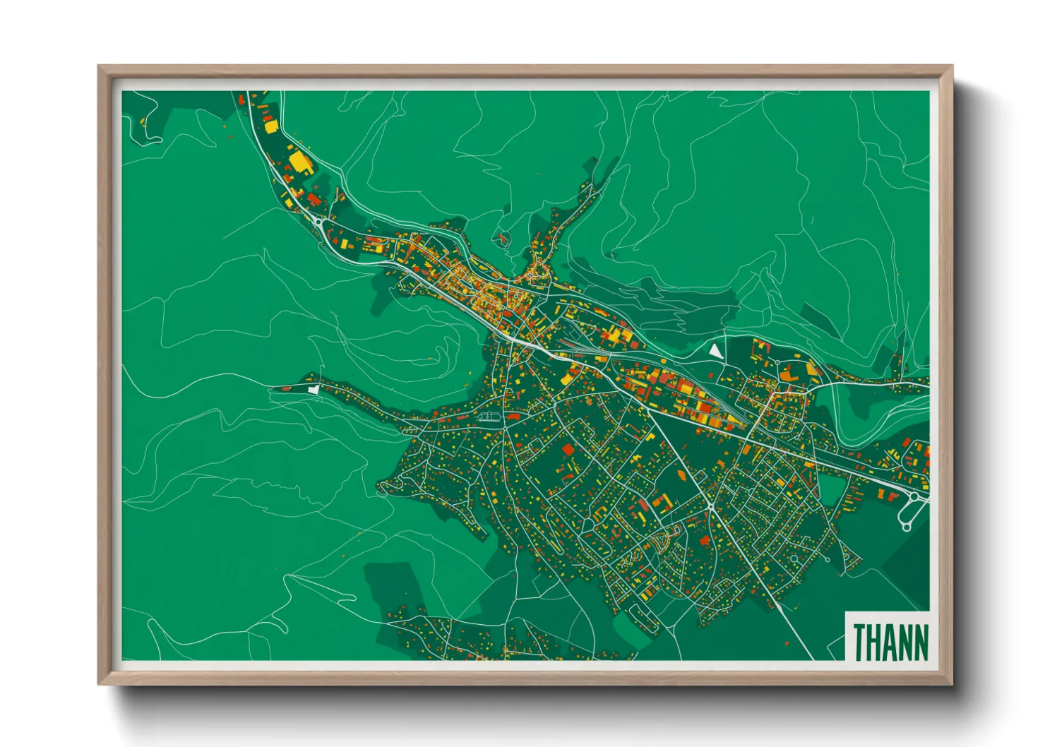 Une affiche de carte sur Thann