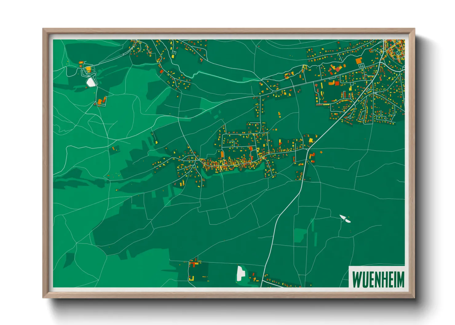 Une affiche de carte sur Wuenheim