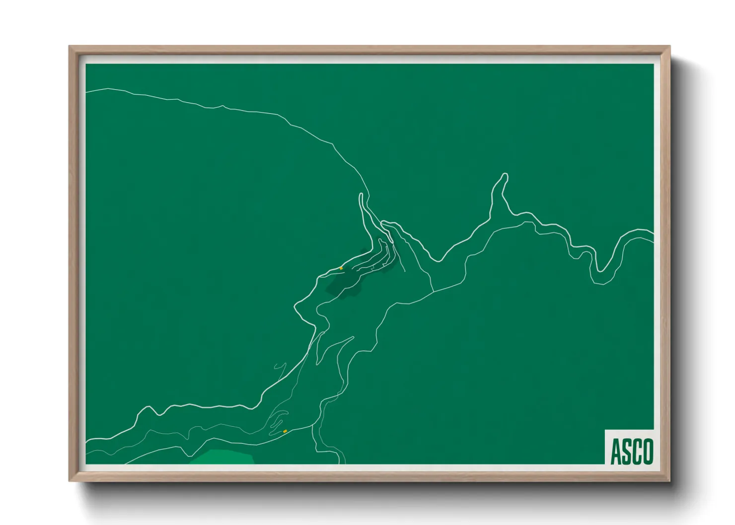 Une affiche de carte sur Asco