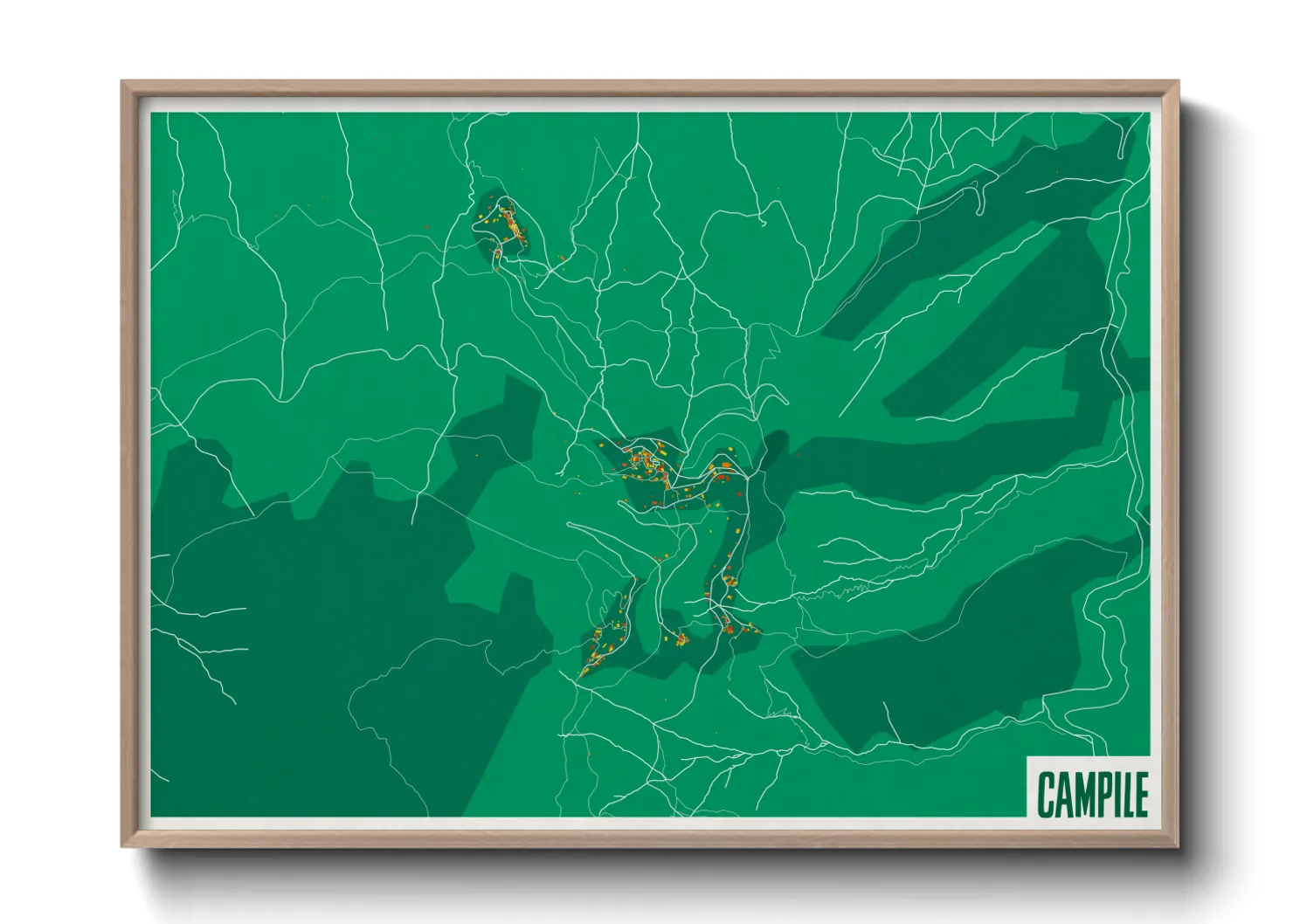 Une affiche de carte sur Campile