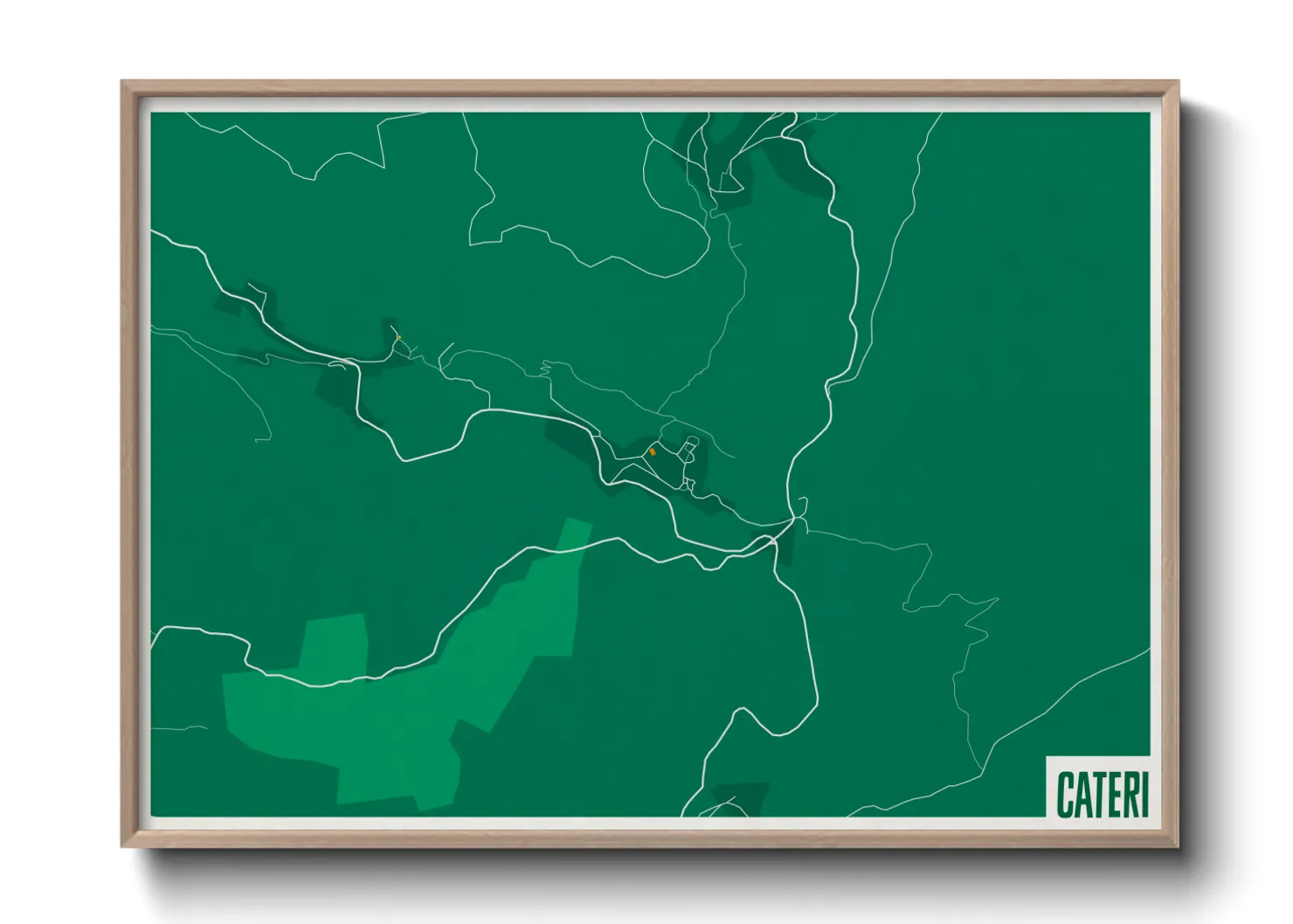 Une affiche de carte sur Cateri