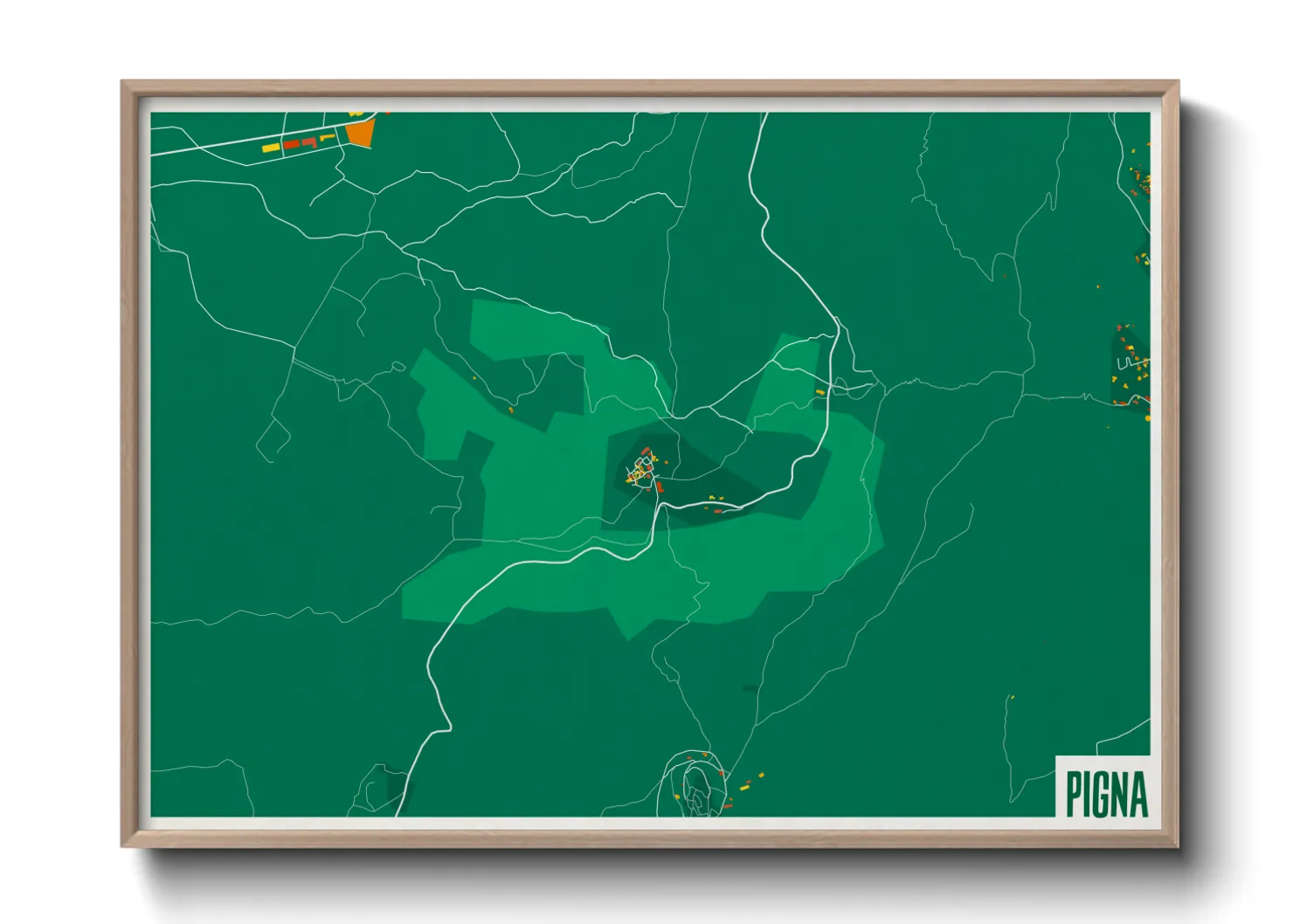 Une affiche de carte sur Pigna