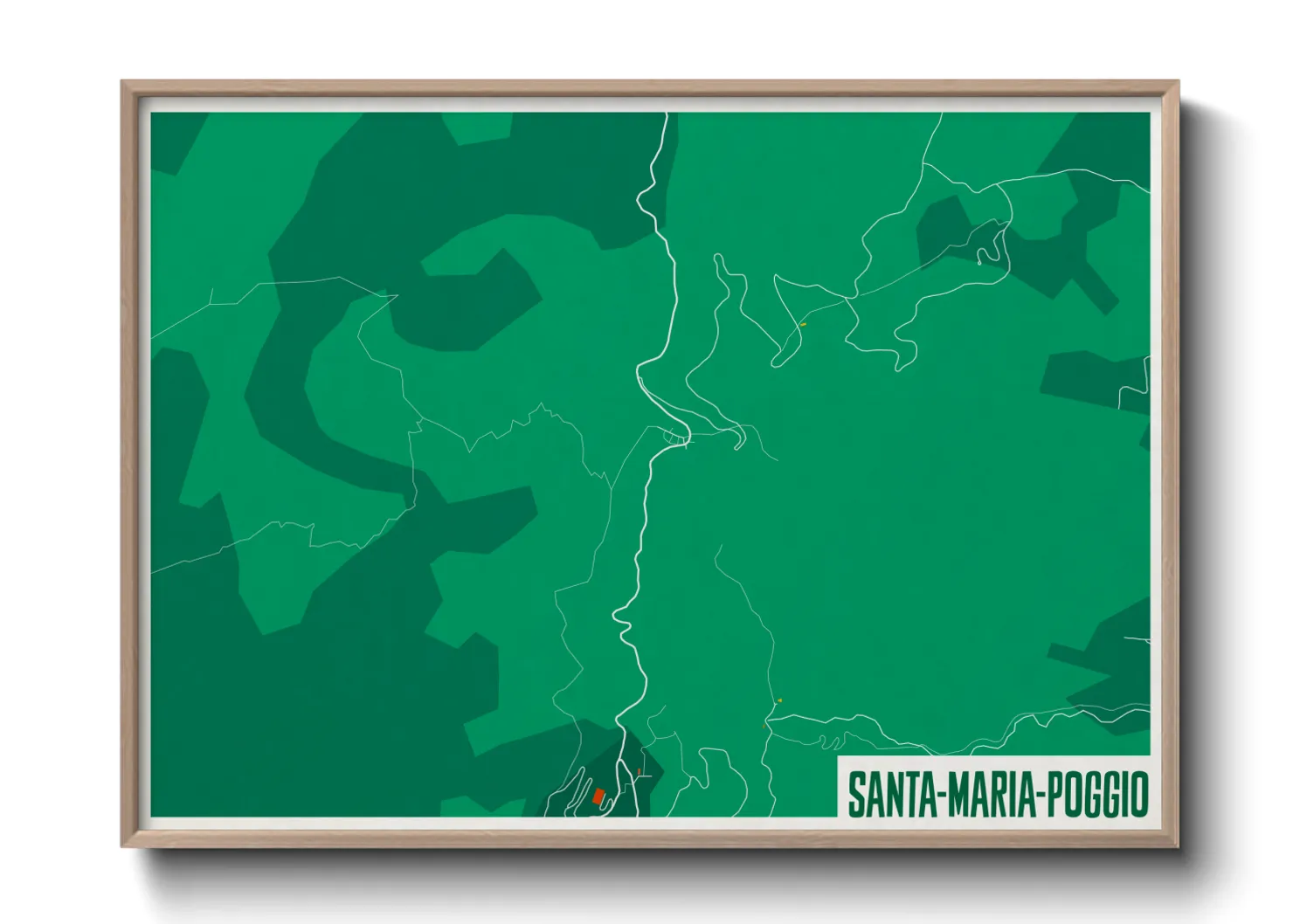 Une affiche de carte sur Santa-Maria-Poggio