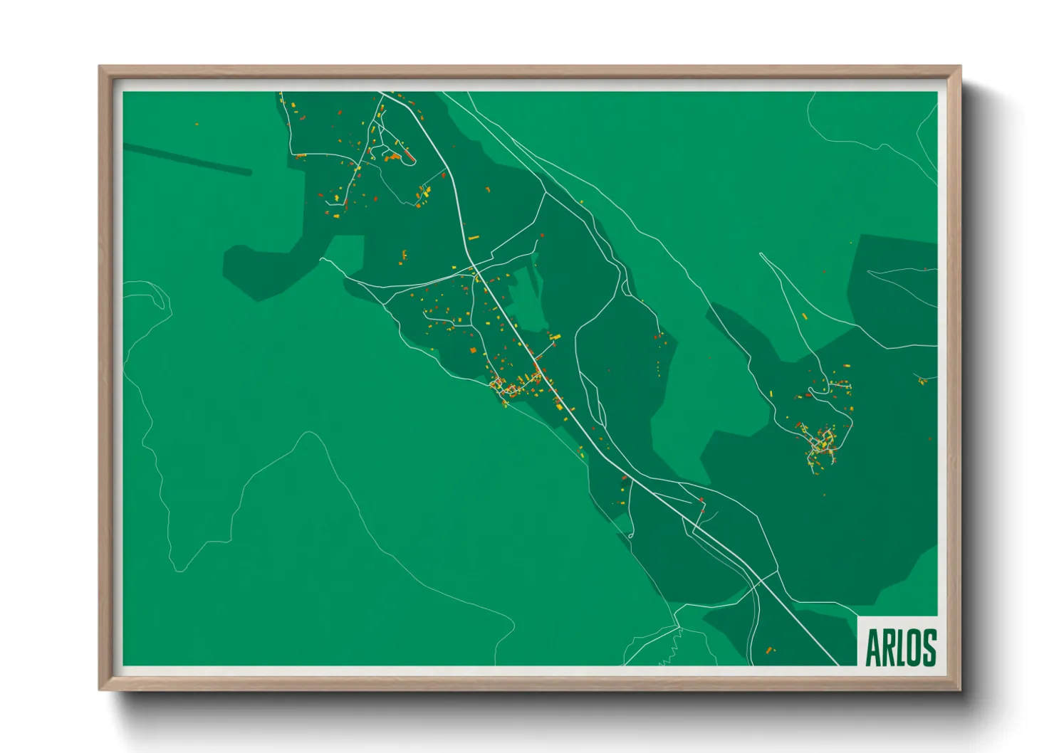 Une affiche de carte sur Arlos