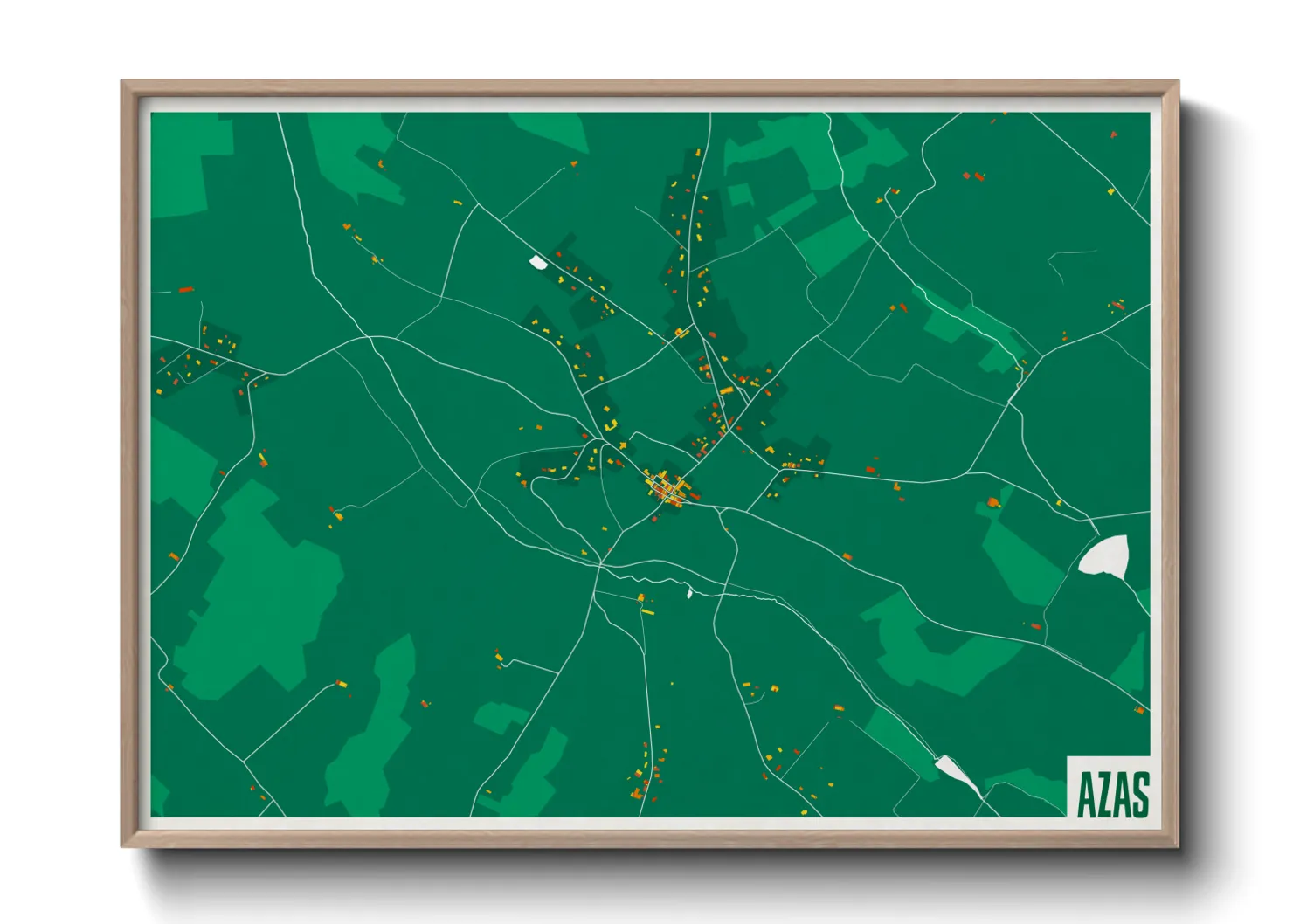 Une affiche de carte sur Azas