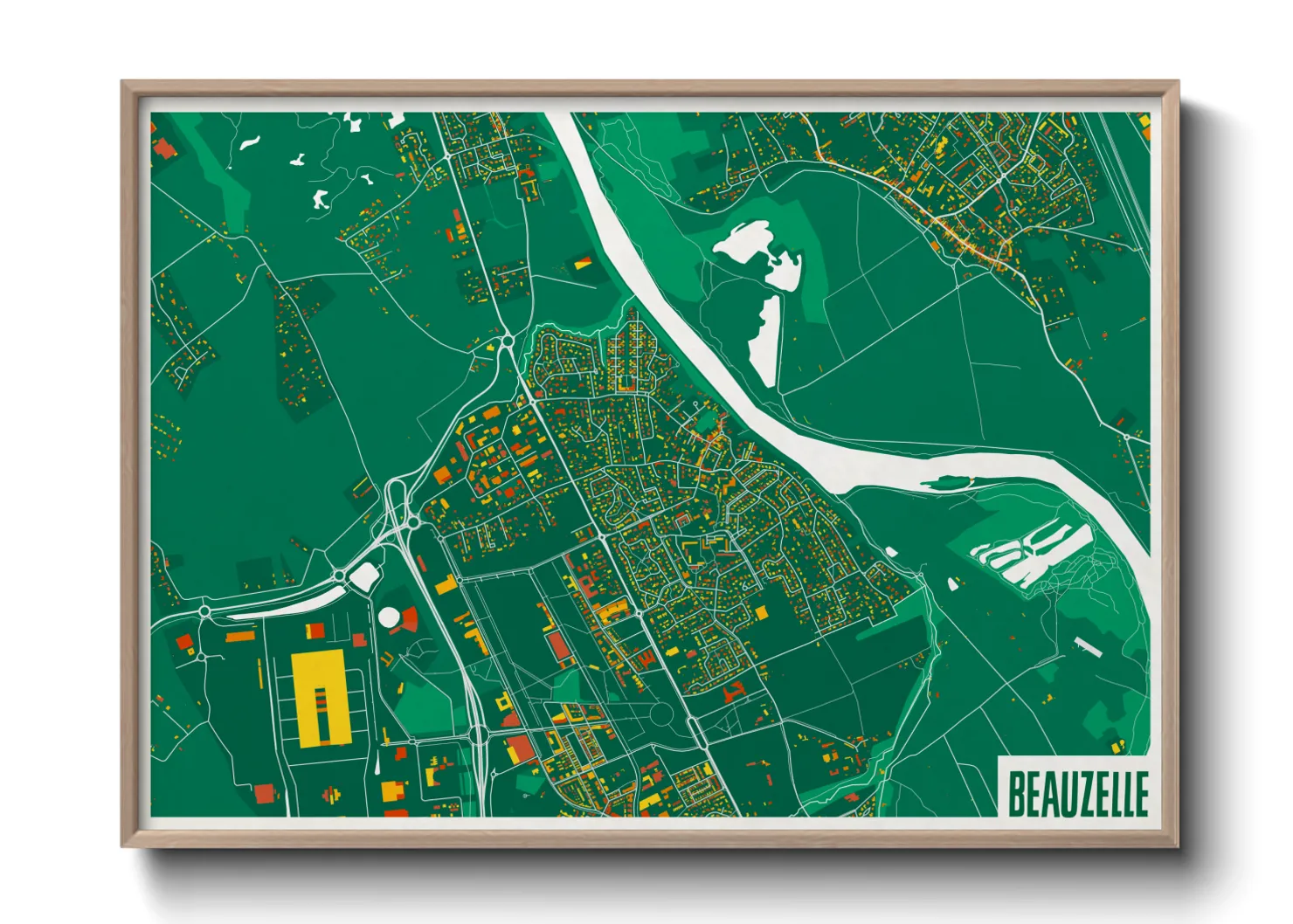 Une affiche de carte sur Beauzelle