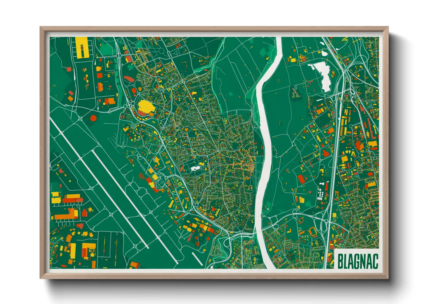 Une affiche de carte sur Blagnac