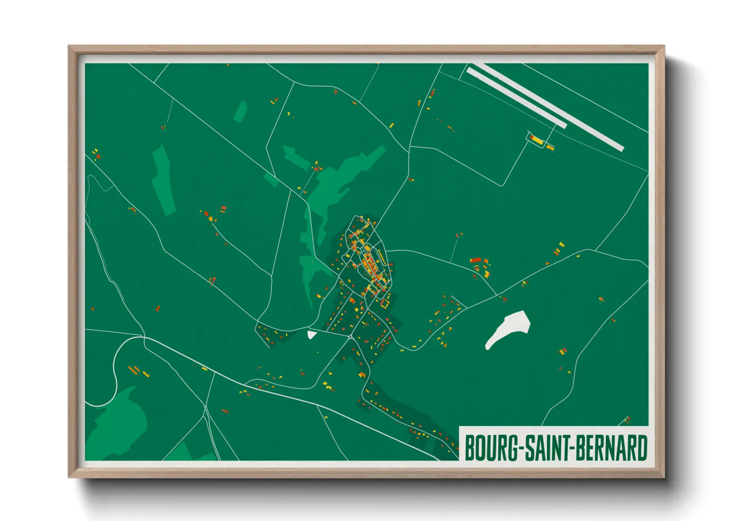Une affiche de carte sur Bourg-Saint-Bernard