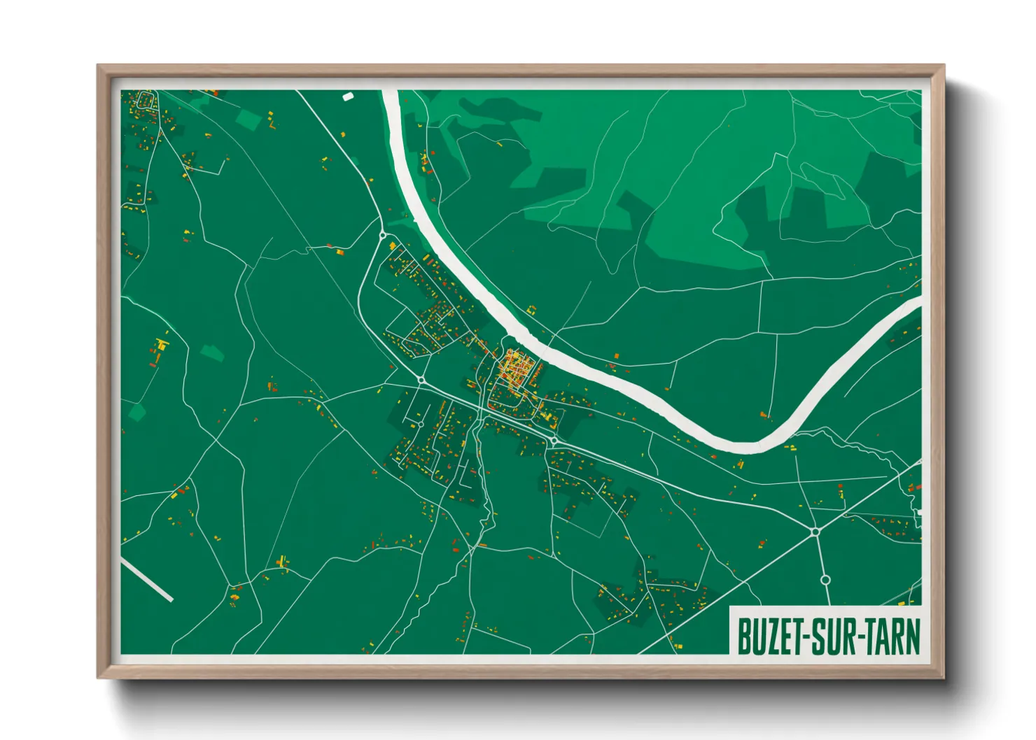 Une affiche de carte sur Buzet-sur-Tarn