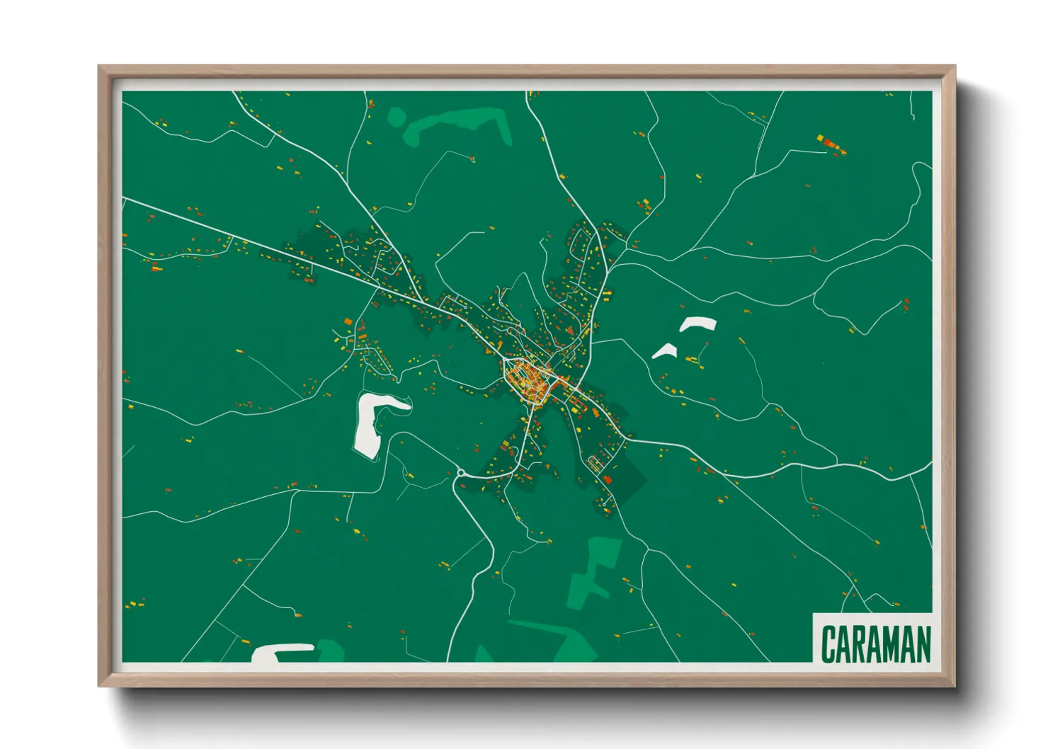 Une affiche de carte sur Caraman