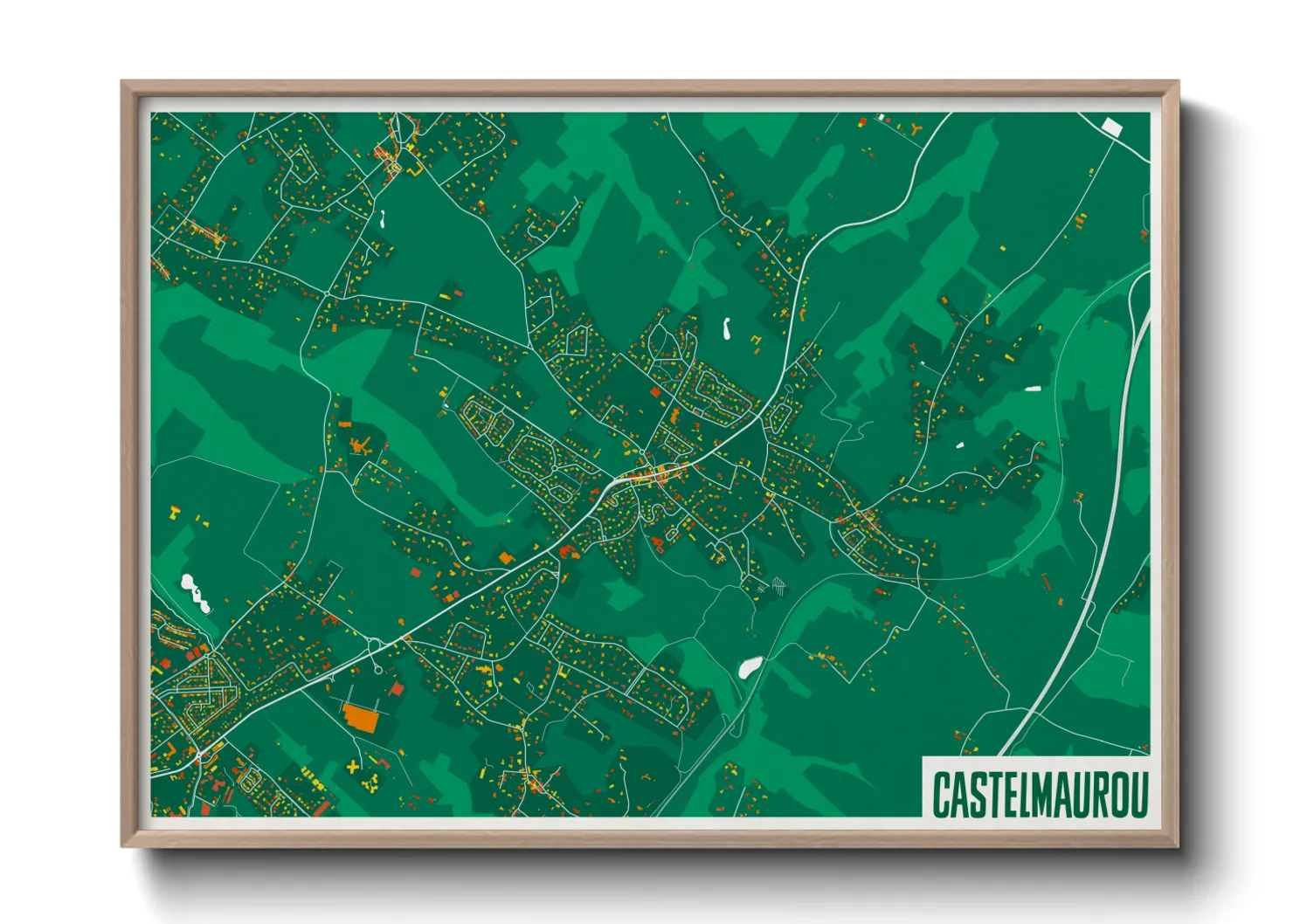 Une affiche de carte sur Castelmaurou