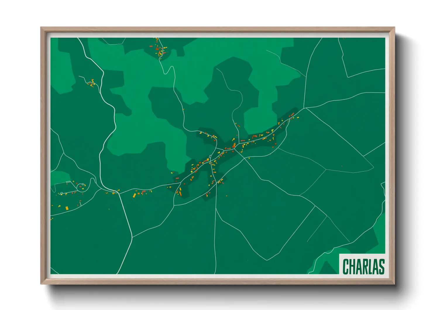 Une affiche de carte sur Charlas