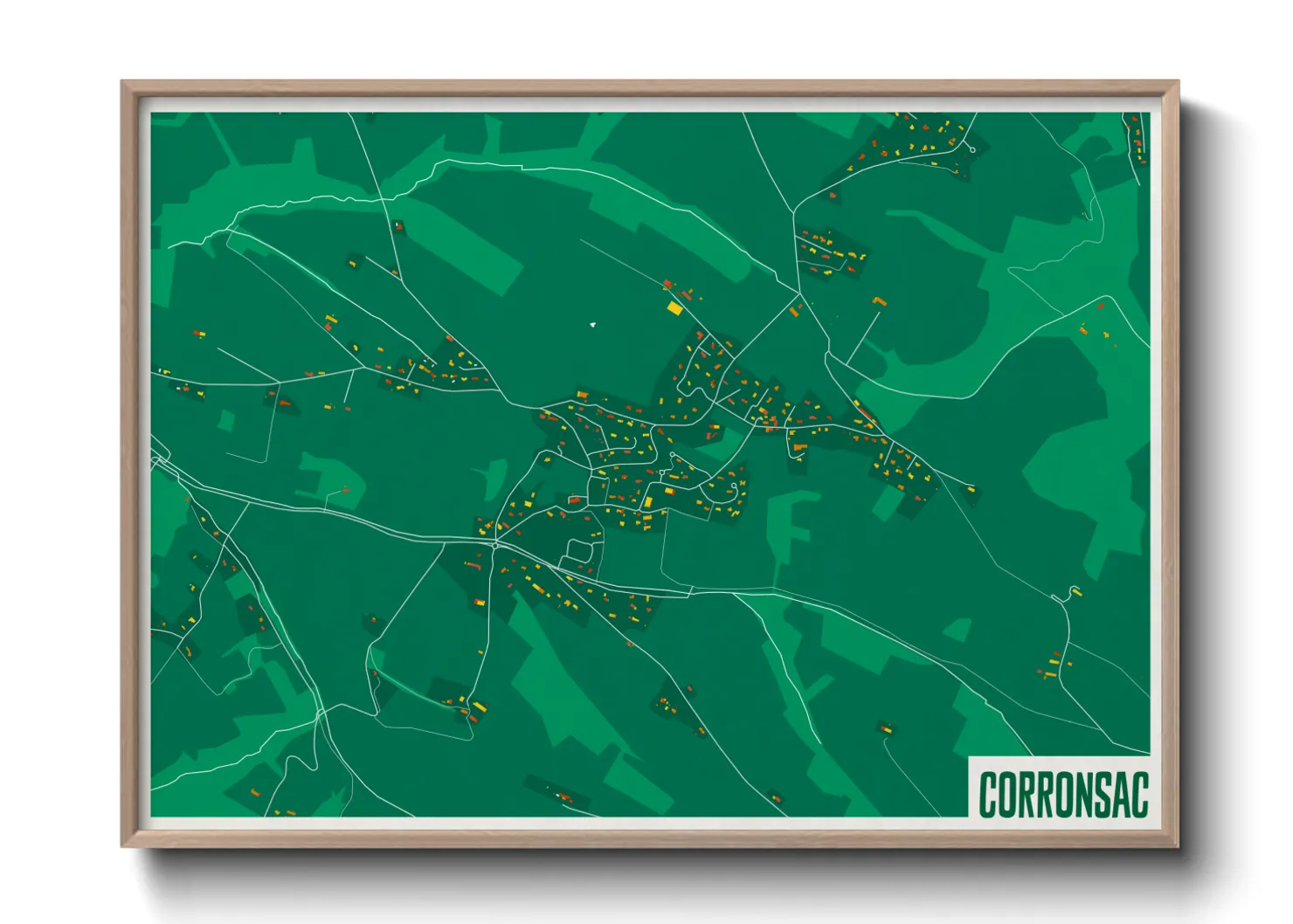 Une affiche de carte sur Corronsac