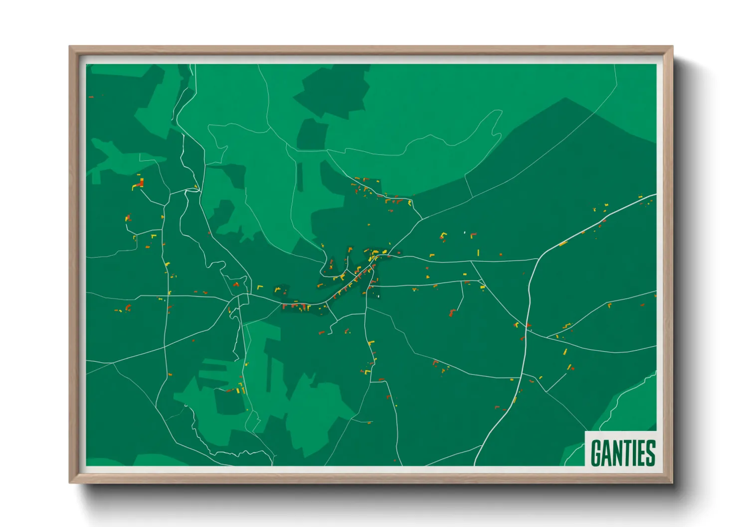 Une affiche de carte sur Ganties