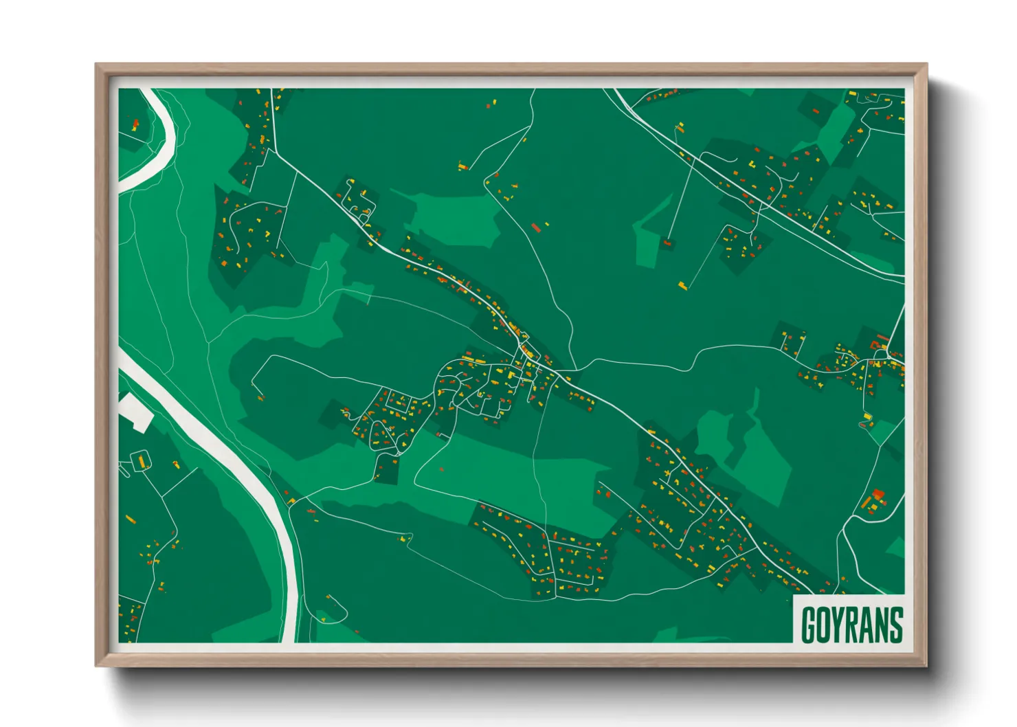 Une affiche de carte sur Goyrans