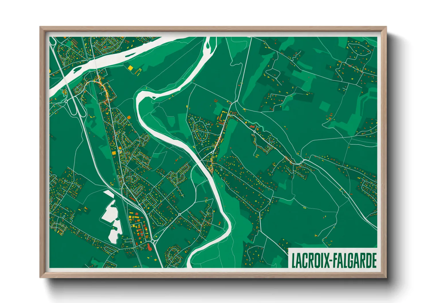 Une affiche de carte sur Lacroix-Falgarde