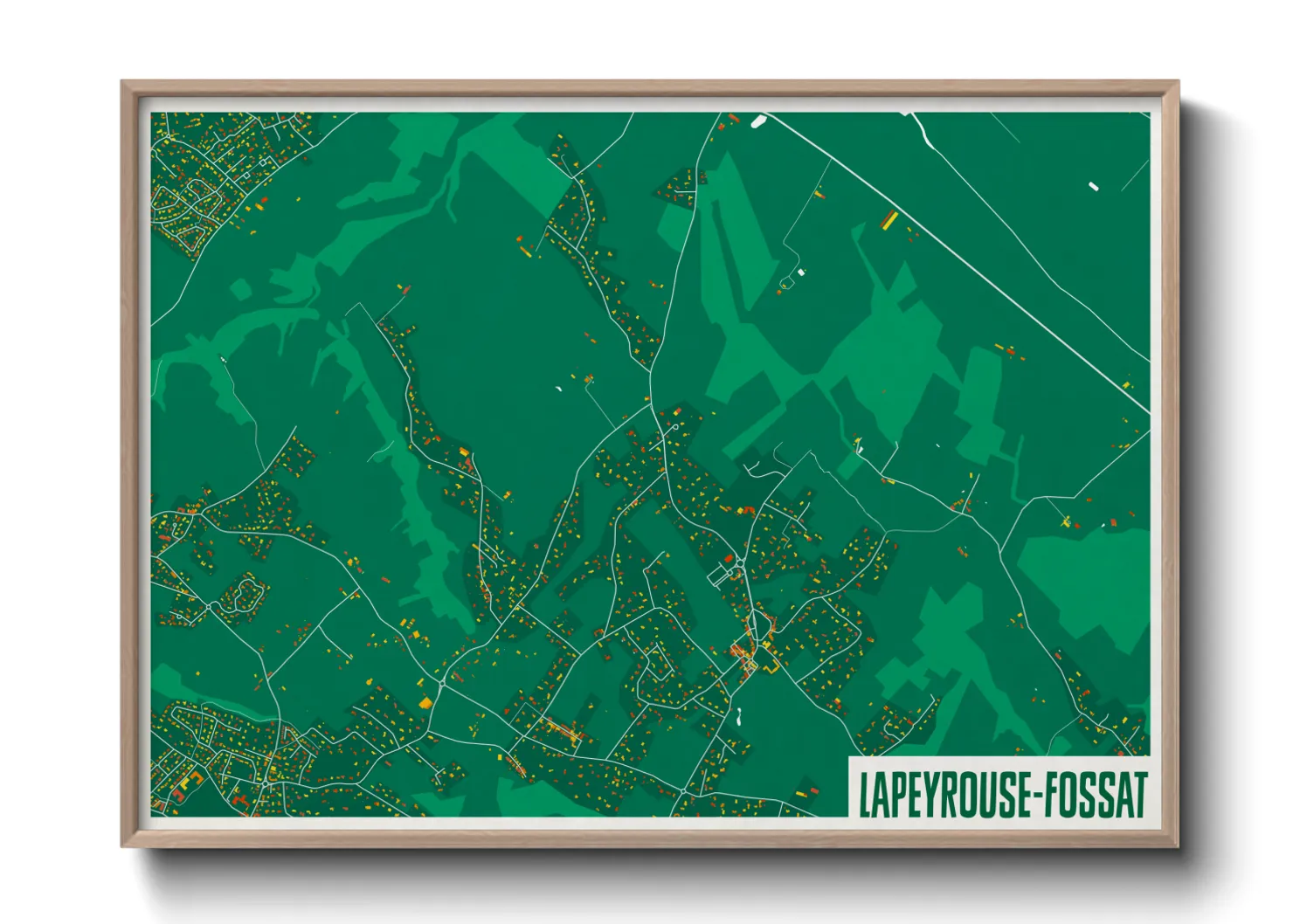 Une affiche de carte sur Lapeyrouse-Fossat