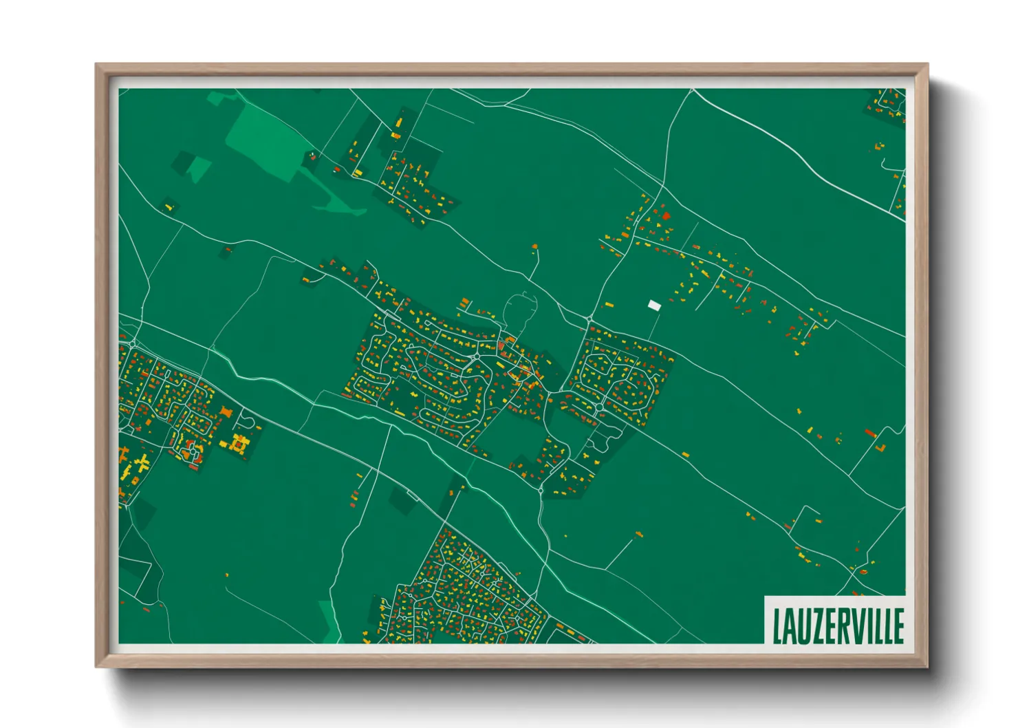 Une affiche de carte sur Lauzerville