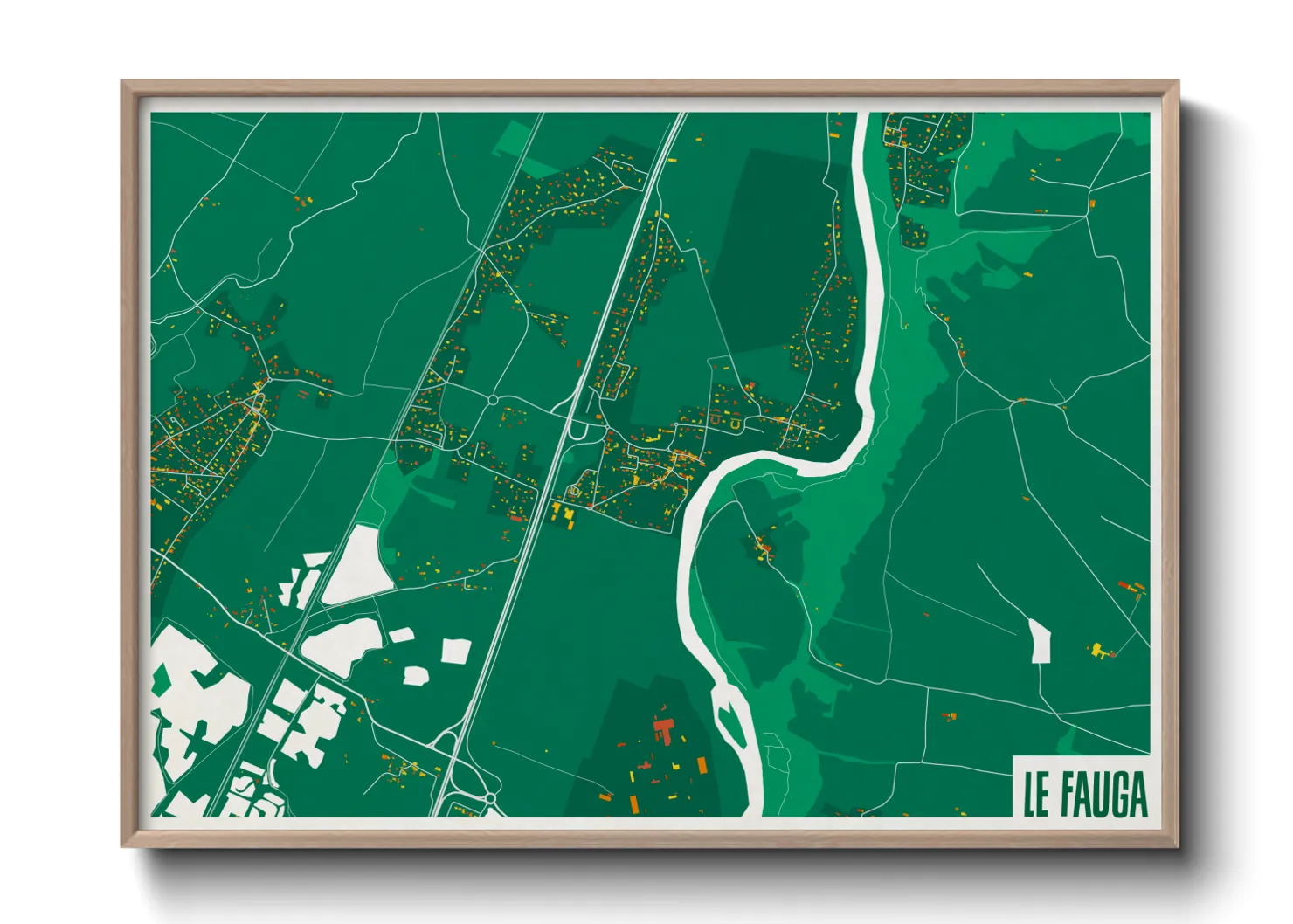 Une affiche de carte sur Le Fauga