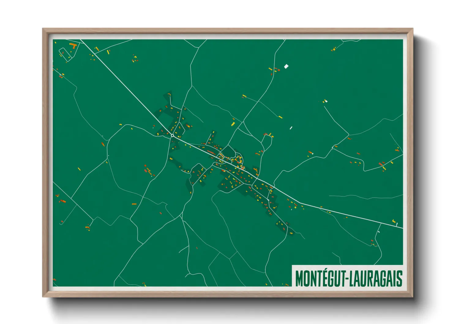 Une affiche de carte sur Montégut-Lauragais