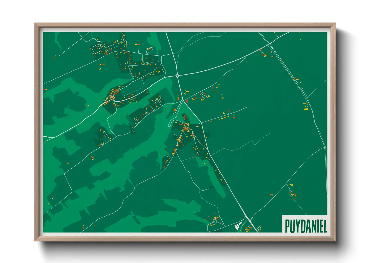 Une affiche de carte sur Puydaniel