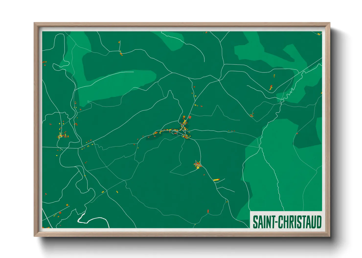 Une affiche de carte sur Saint-Christaud