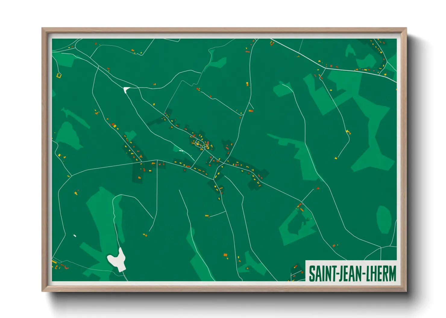 Une affiche de carte sur Saint-Jean-Lherm