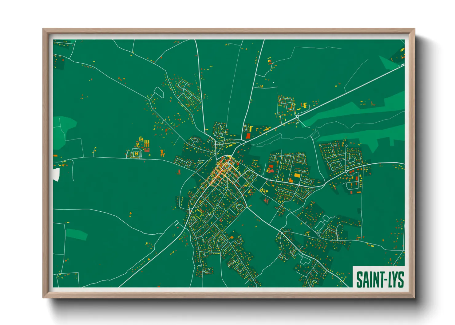 Une affiche de carte sur Saint-Lys