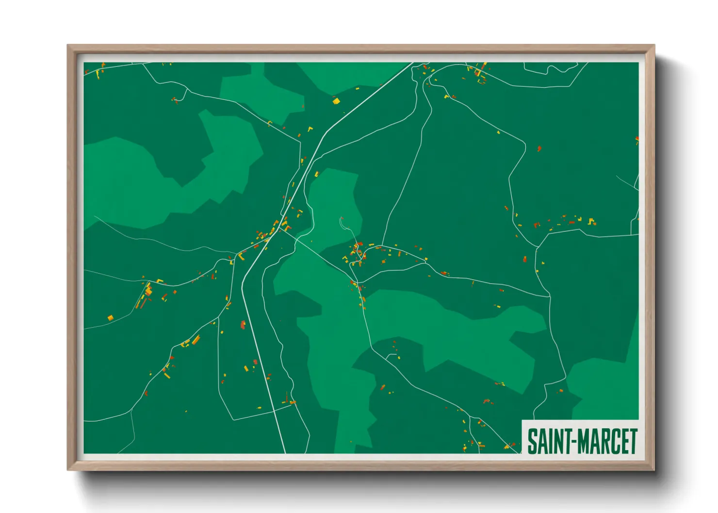 Une affiche de carte sur Saint-Marcet