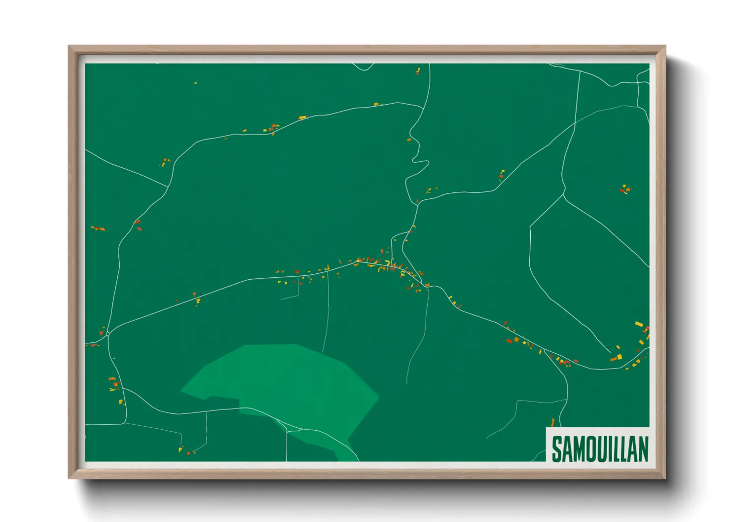 Une affiche de carte sur Samouillan