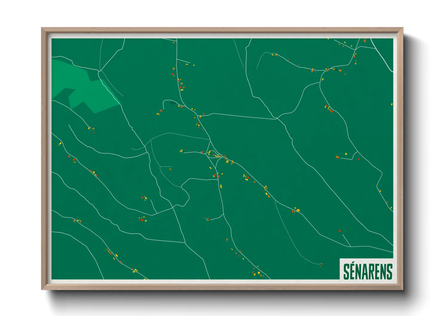 Une affiche de carte sur Sénarens