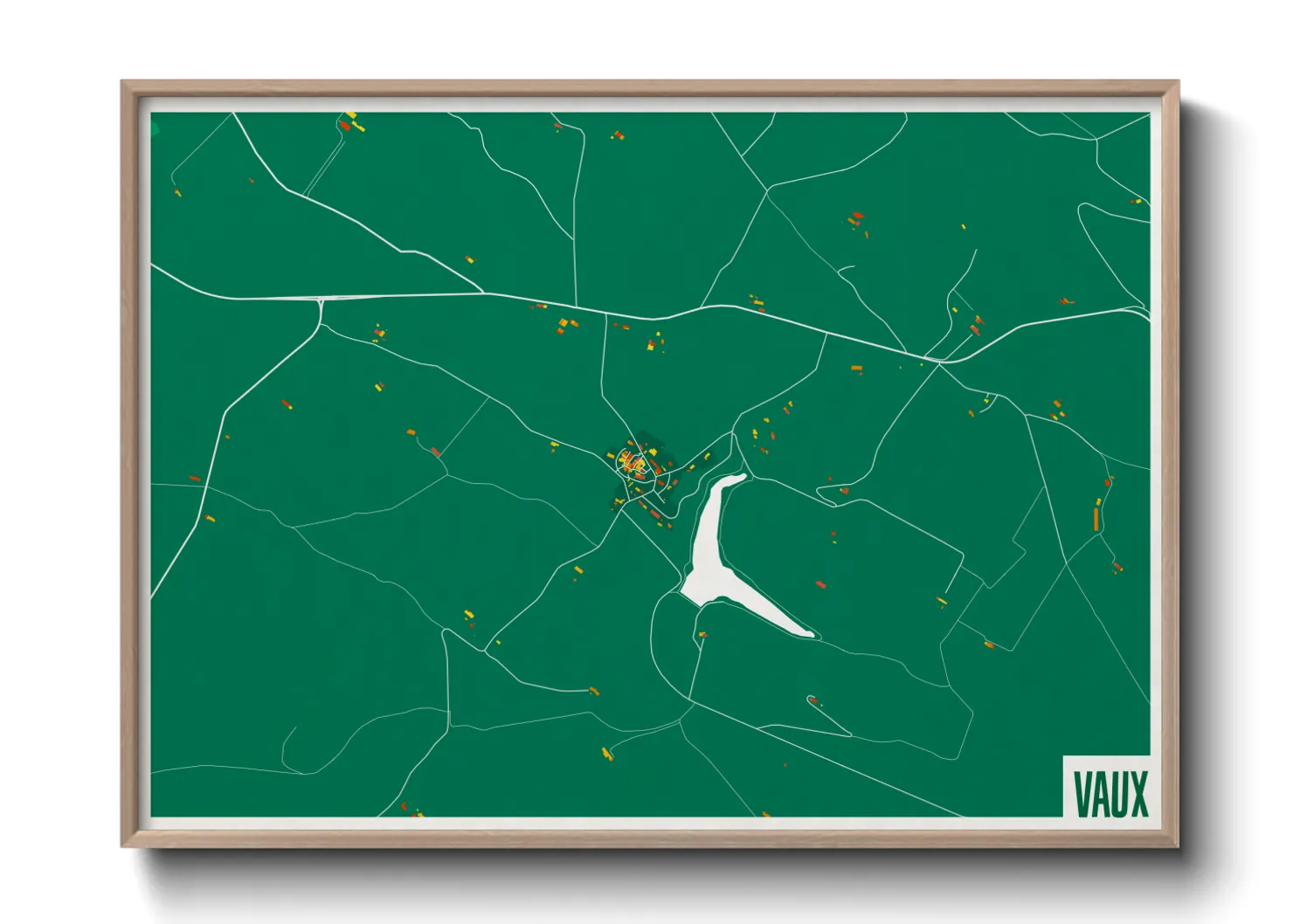 Une affiche de carte sur Vaux