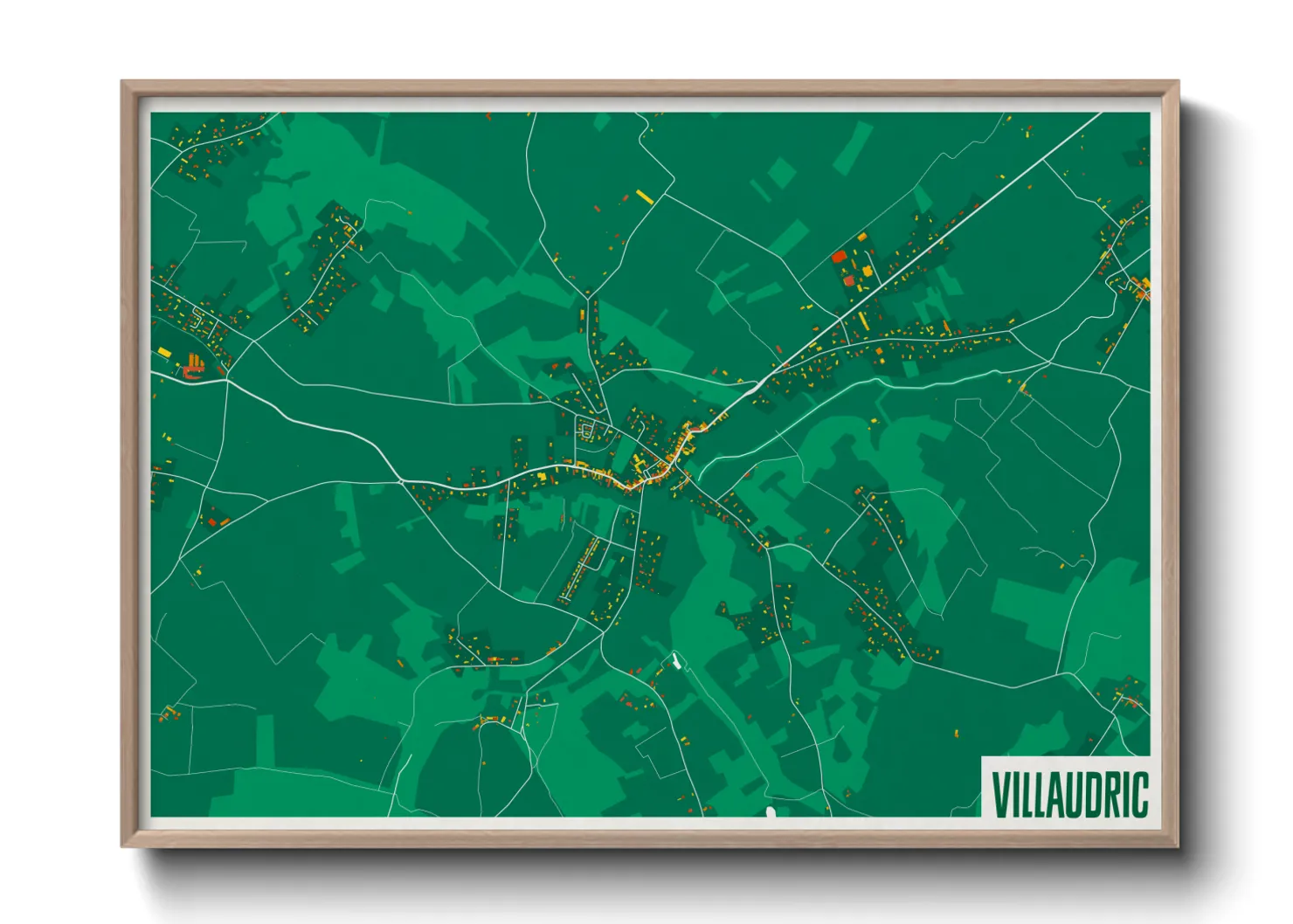Une affiche de carte sur Villaudric