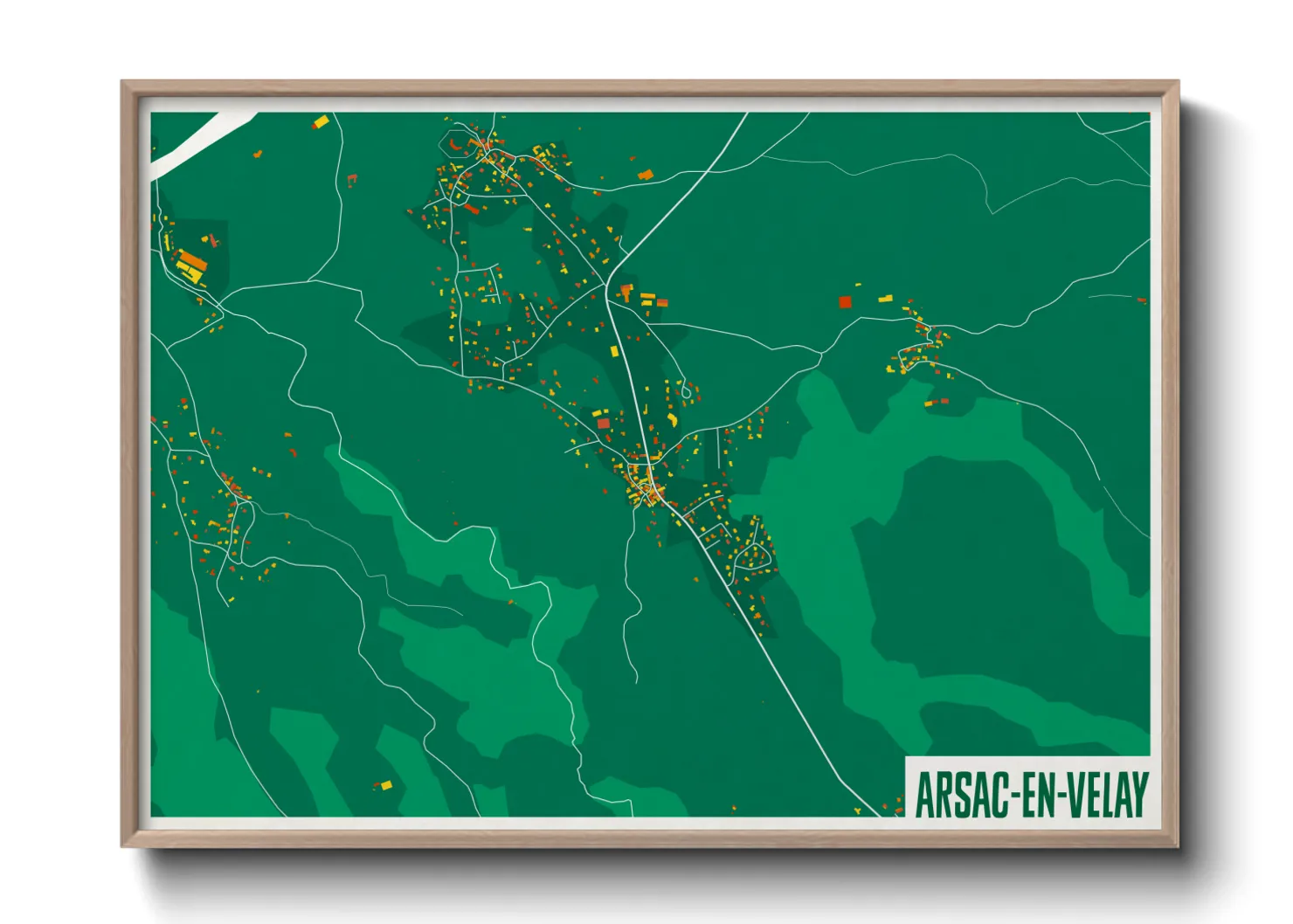 Une affiche de carte sur Arsac-en-Velay