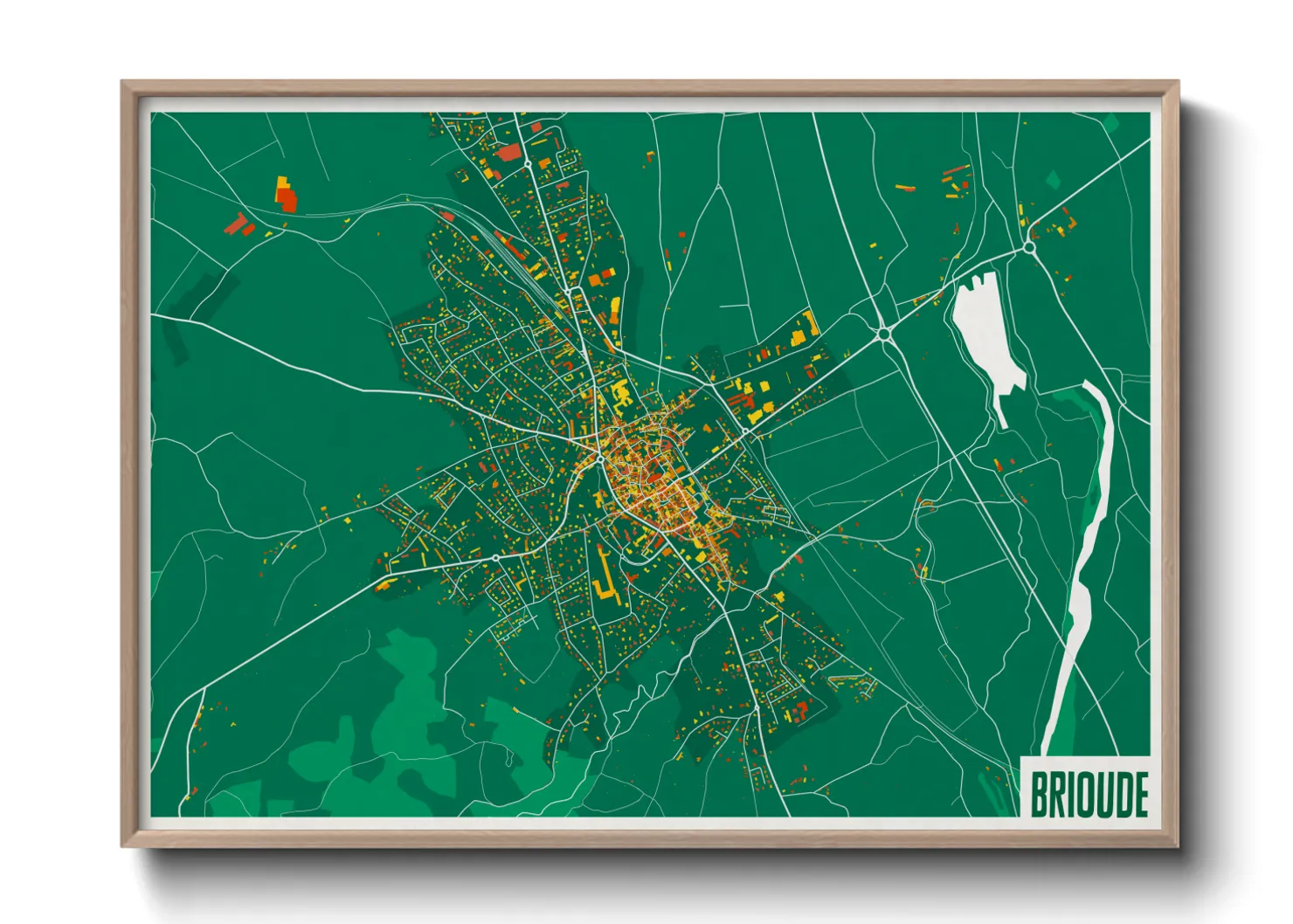 Une affiche de carte sur Brioude