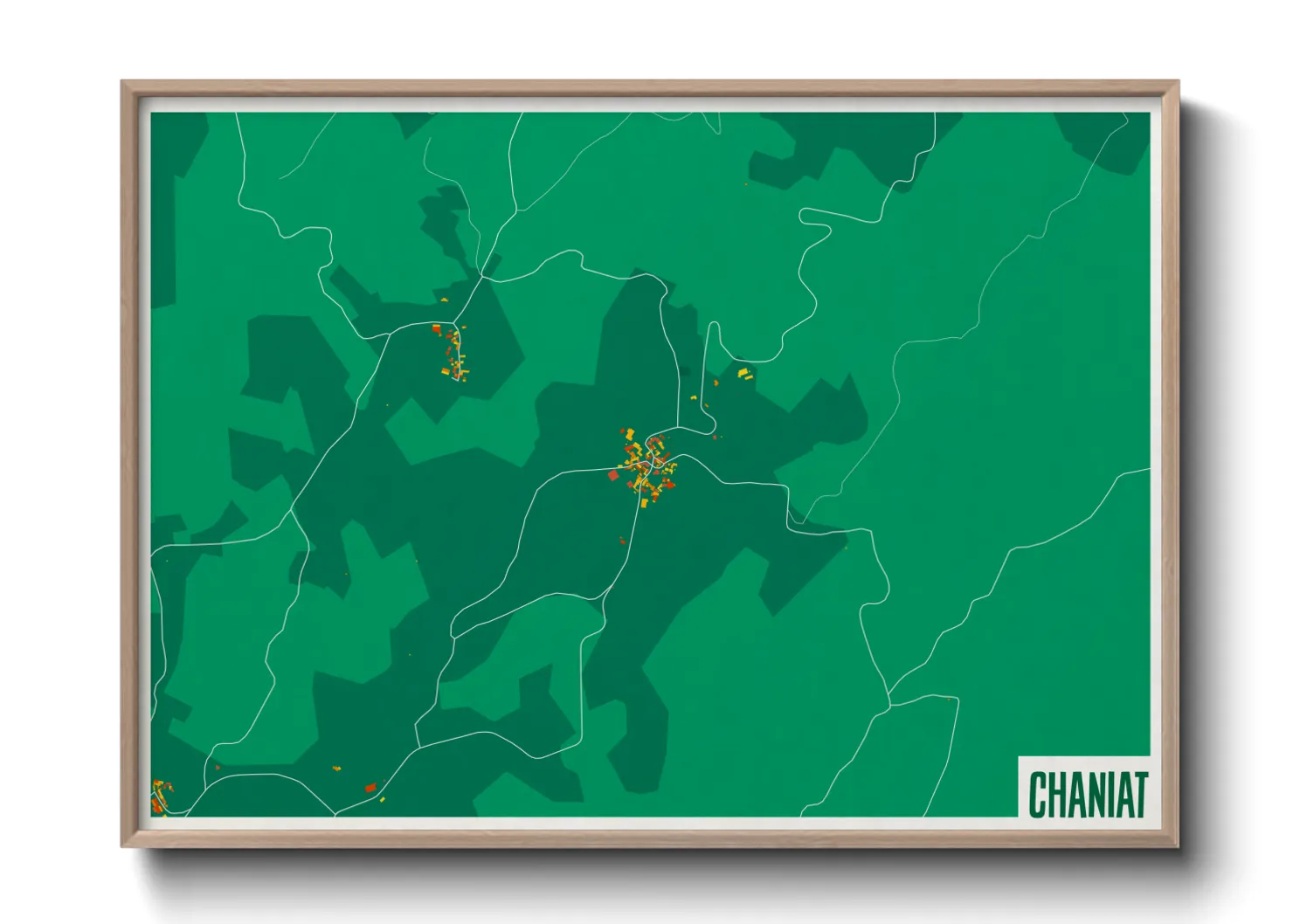 Une affiche de carte sur Chaniat