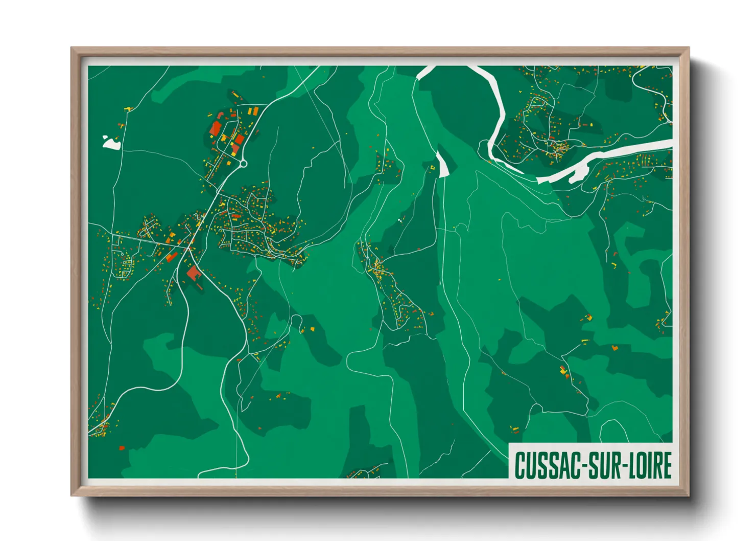 Une affiche de carte sur Cussac-sur-Loire