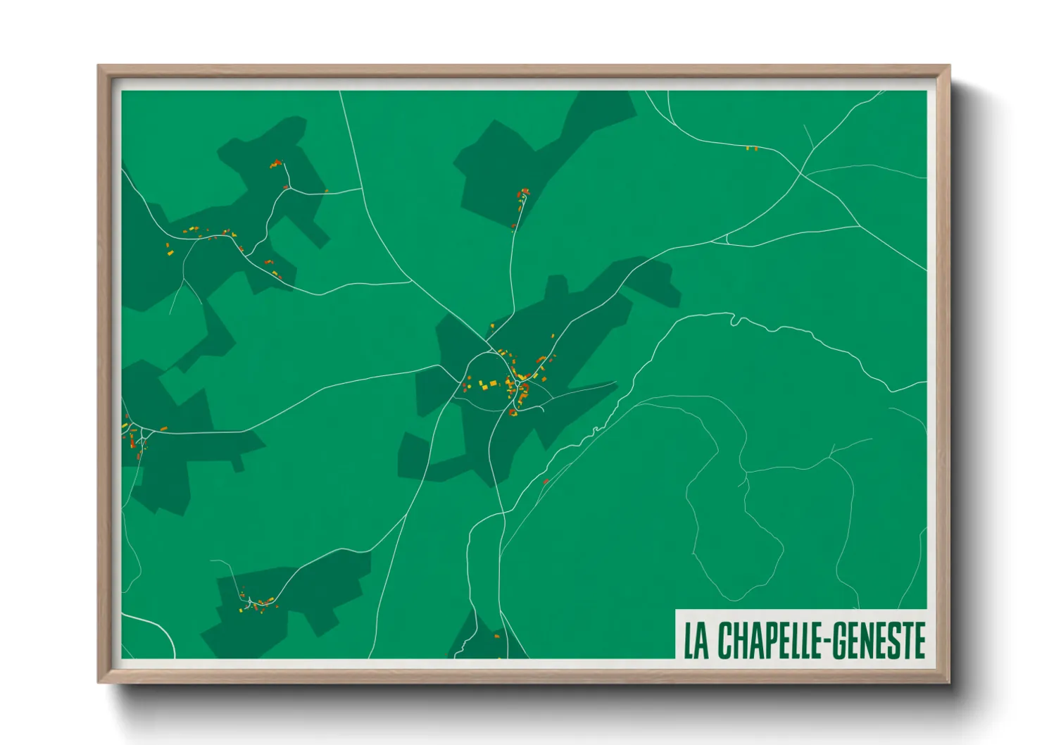 Une affiche de carte sur La Chapelle-Geneste