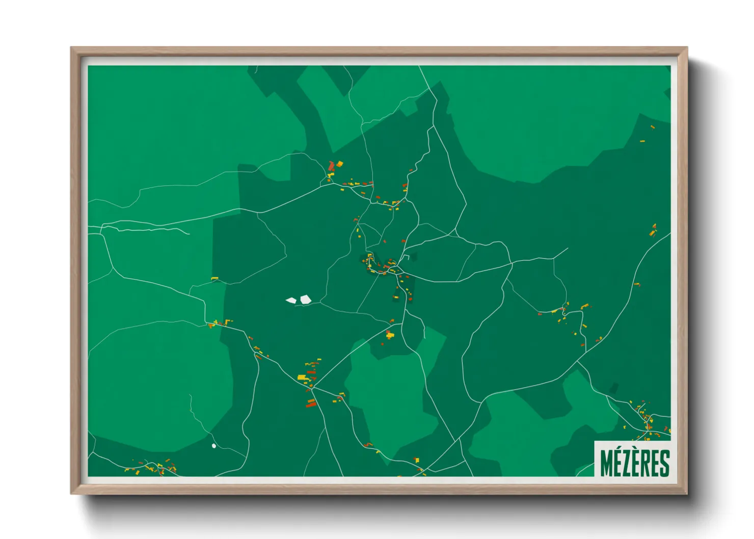 Une affiche de carte sur Mézères